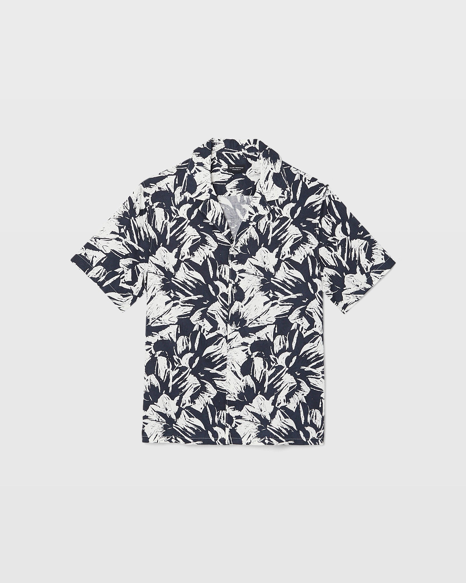CLUB MONACO - Short Sleeve Camp Collar Mojito Floral Print Shirt - Navy