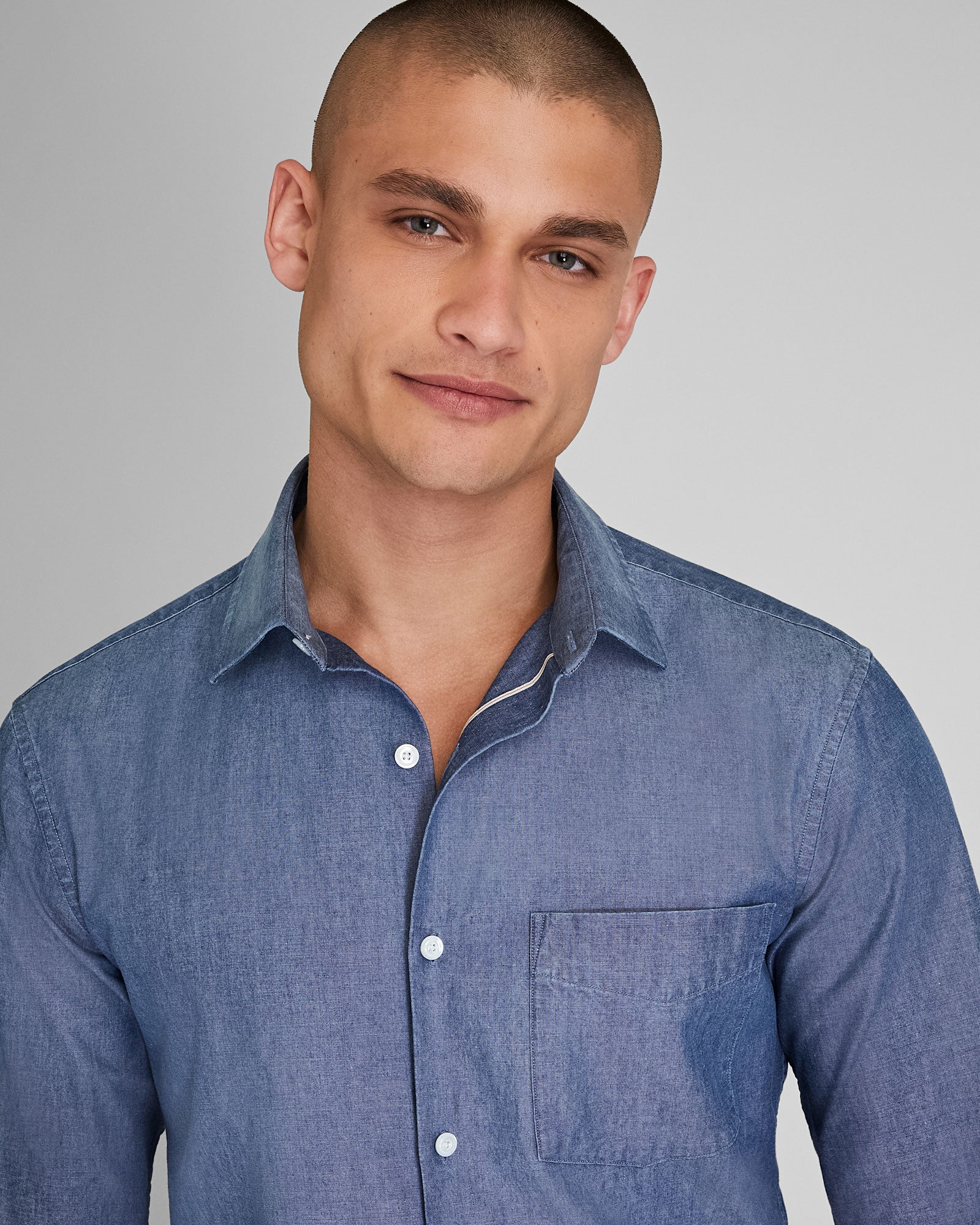 CLUB MONACO - Japanese Selvedge Chambray Shirt - Medium Denim