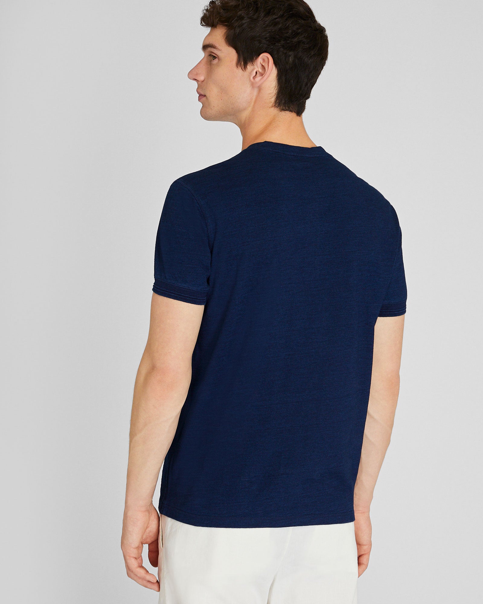 CLUB MONACO - Henley indigo à manches courtes - Indigo