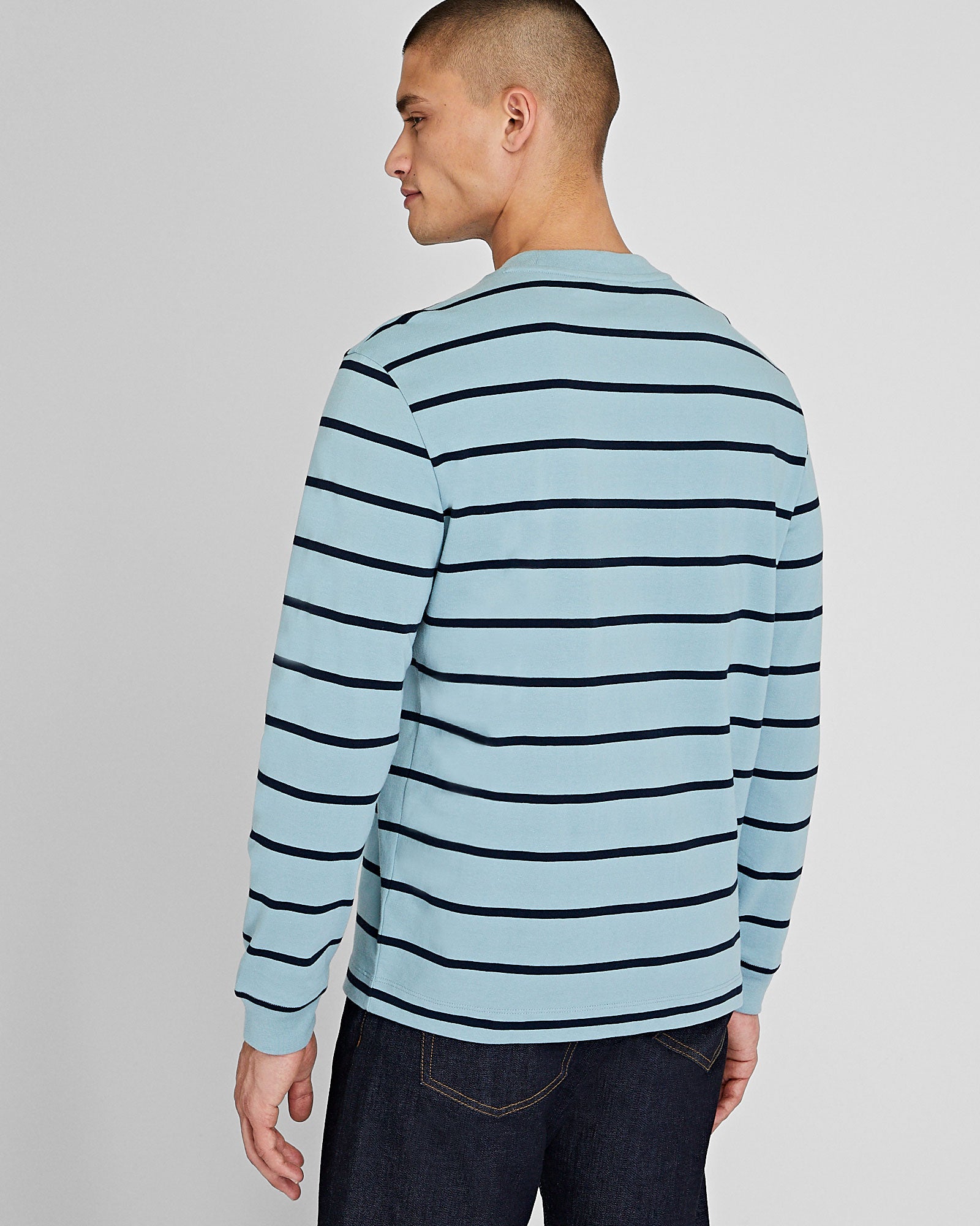 CLUB MONACO - T-shirt à manches longues rayé - Rayure Bleue