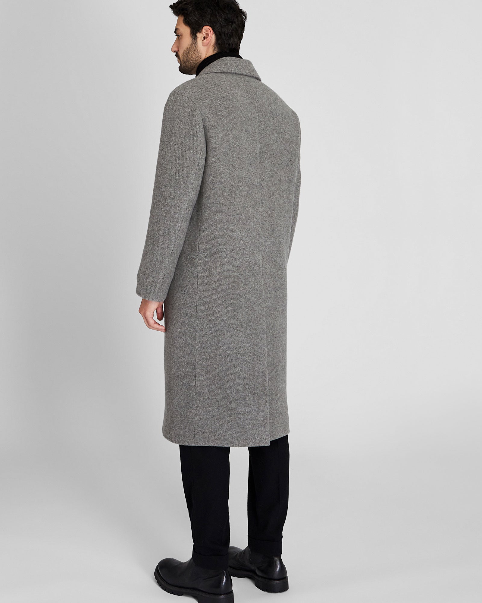 CLUB MONACO - Oversized Twill Single Coat - Light Grey