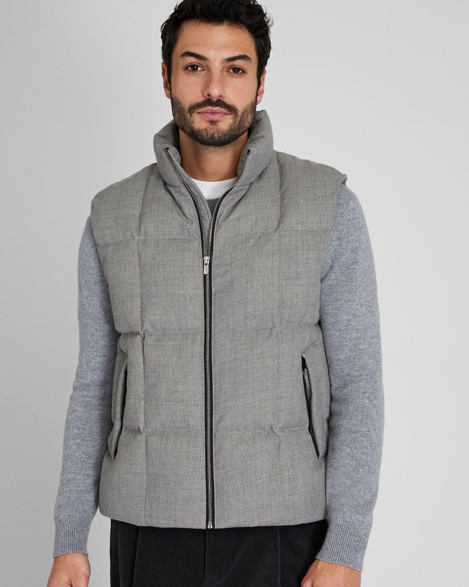 CLUB MONACO - Club Wool Down Vest - Light Grey