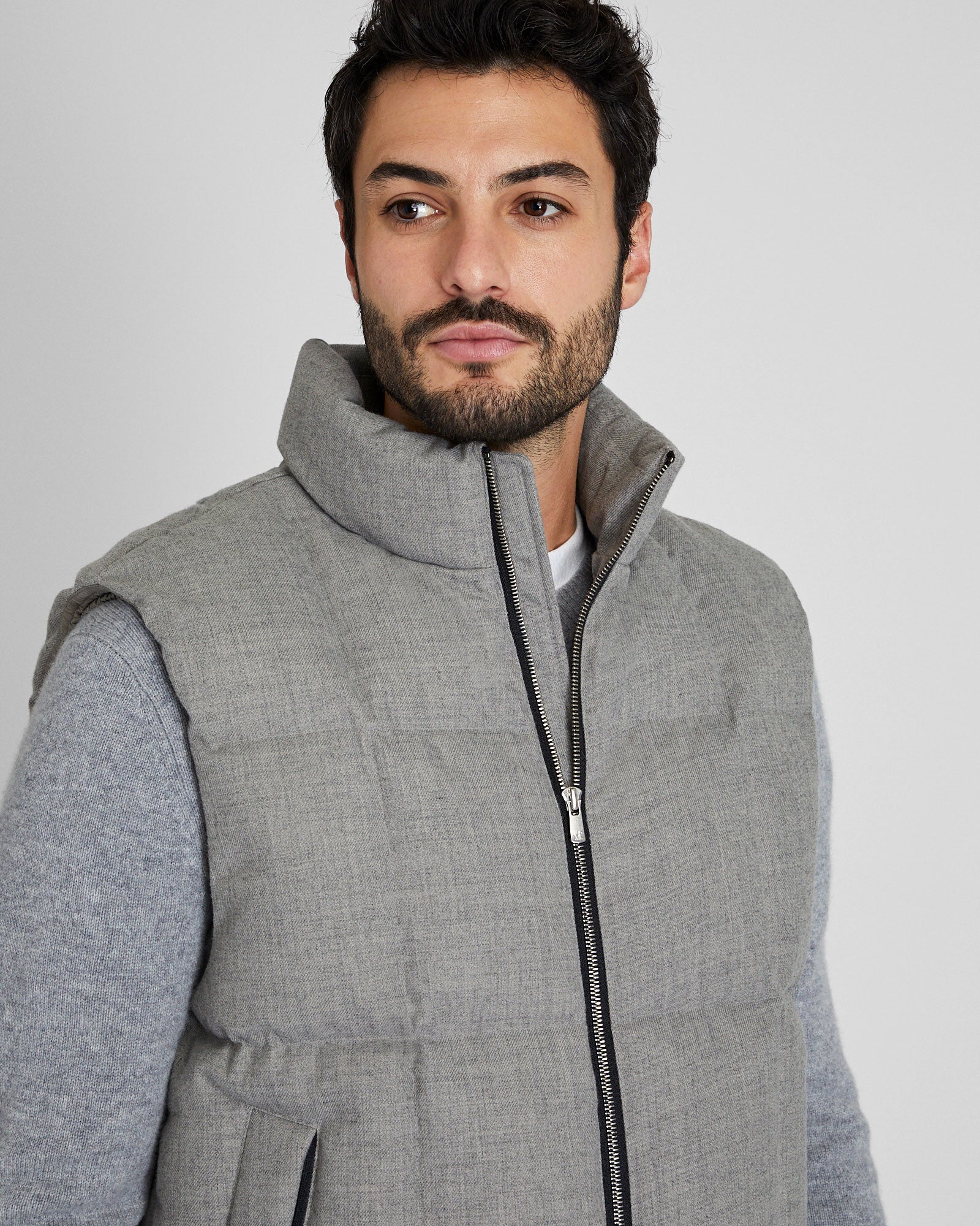 CLUB MONACO - Club Wool Down Vest - Light Grey
