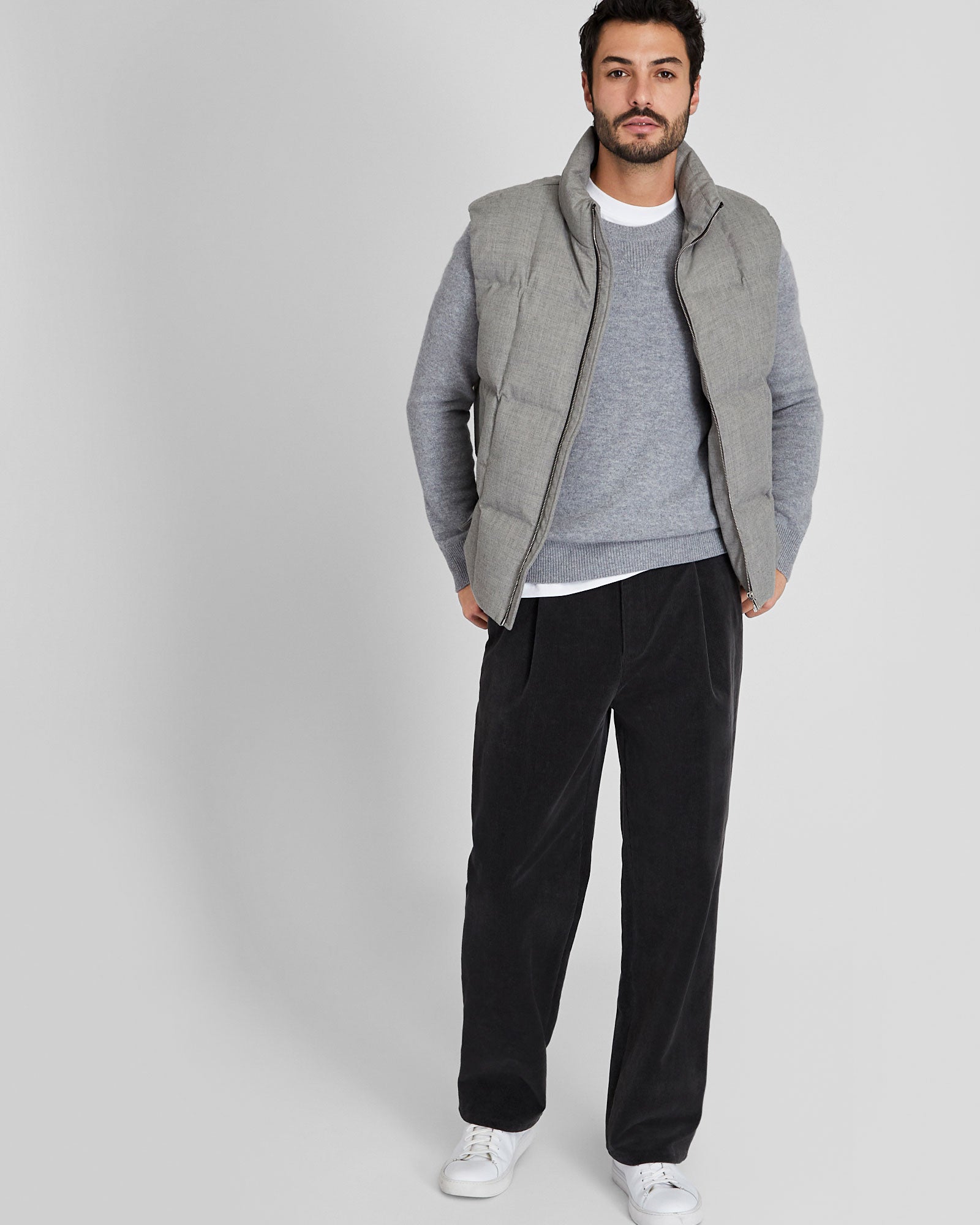 CLUB MONACO - Club Wool Down Vest - Light Grey