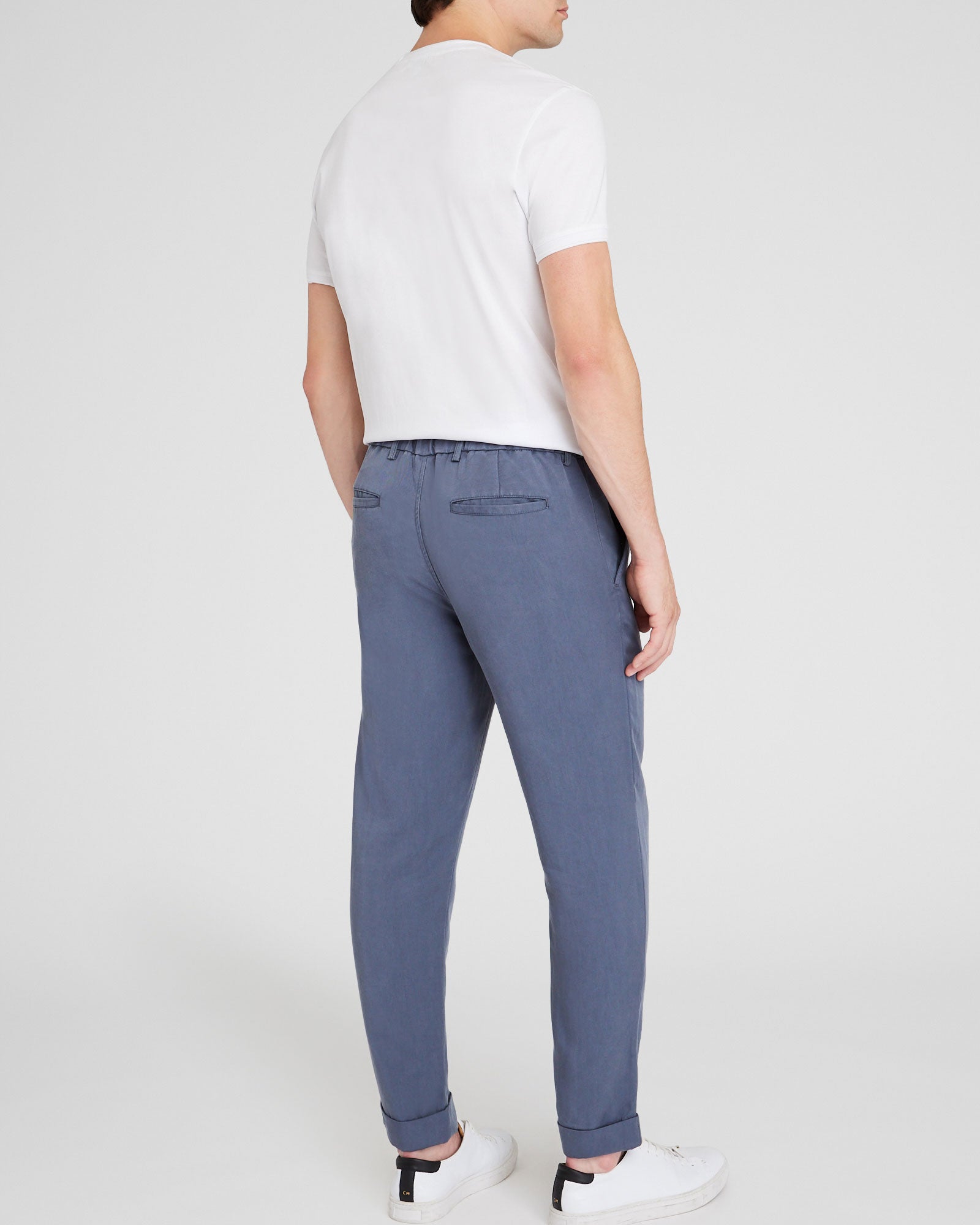 CLUB MONACO - Pantalon élastiqué en lyocell - Bleu Ardoise