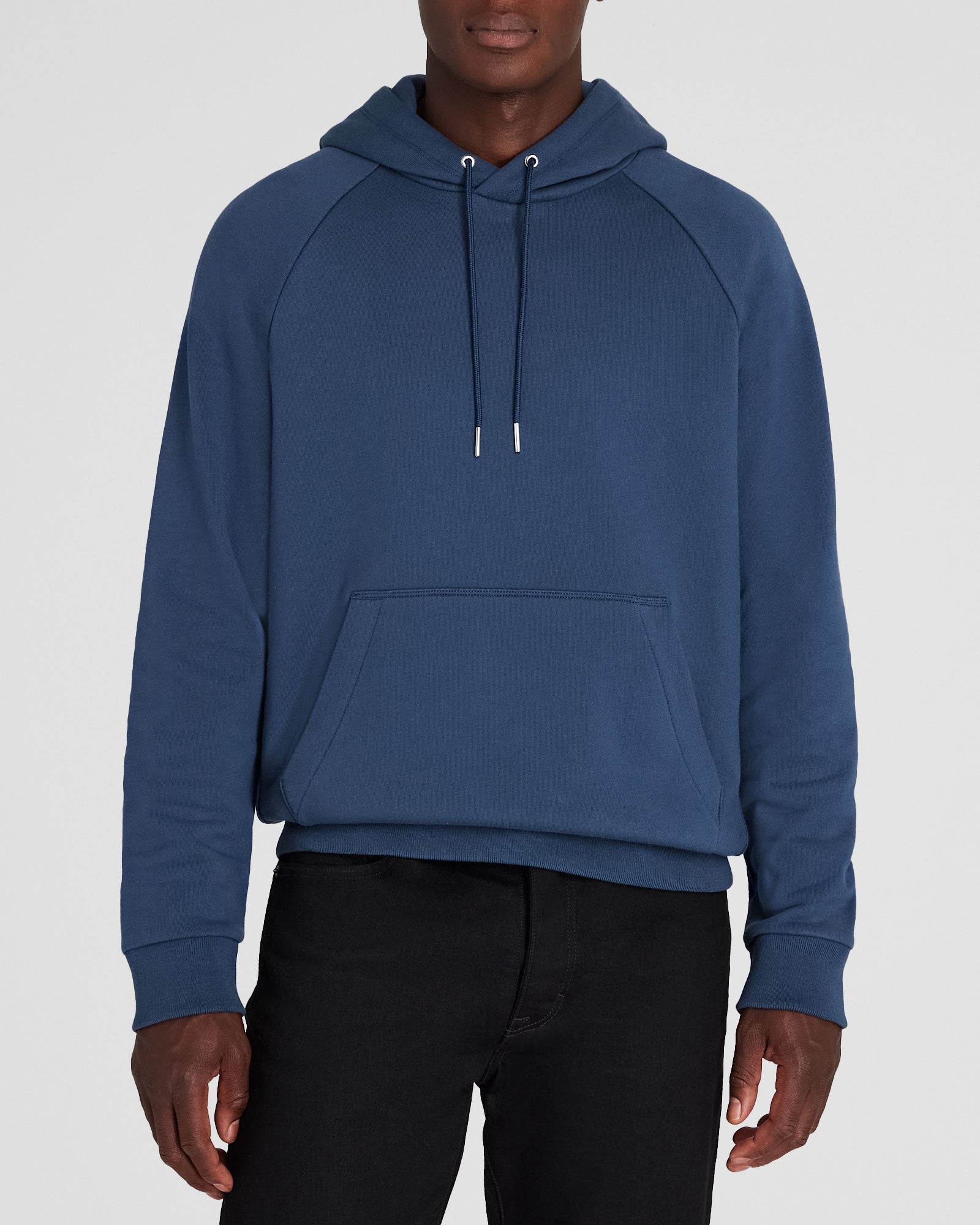 CLUB MONACO - Relaxed Classic Terry Hoodie - Denim