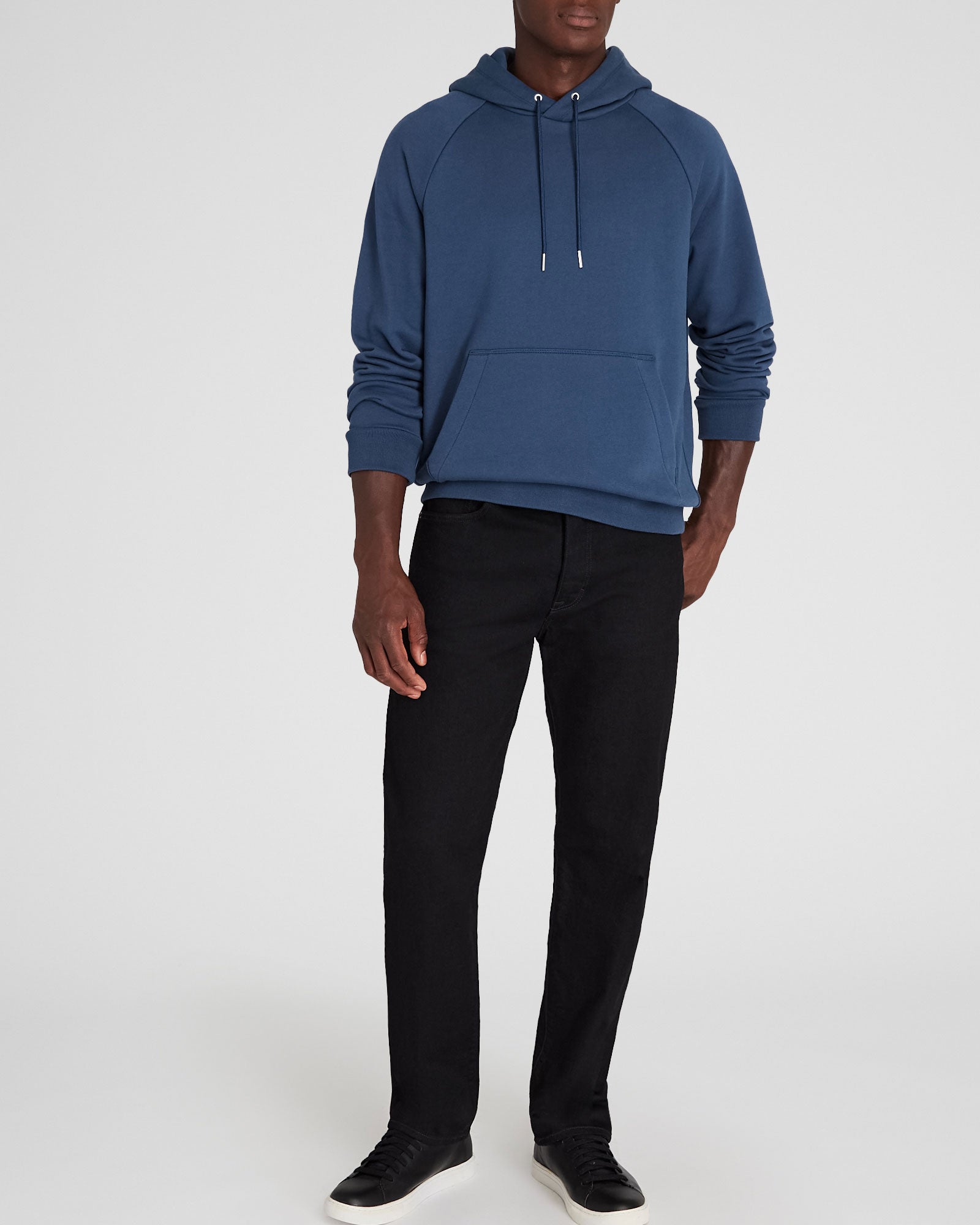 CLUB MONACO - Relaxed Classic Terry Hoodie - Denim