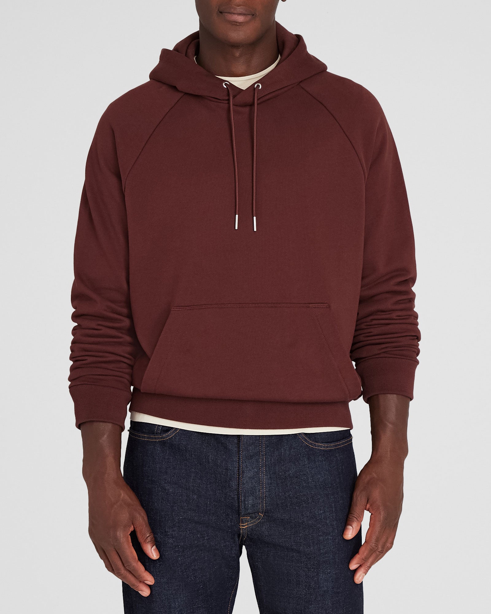CLUB MONACO - Relaxed Classic Terry Hoodie - Burgundy