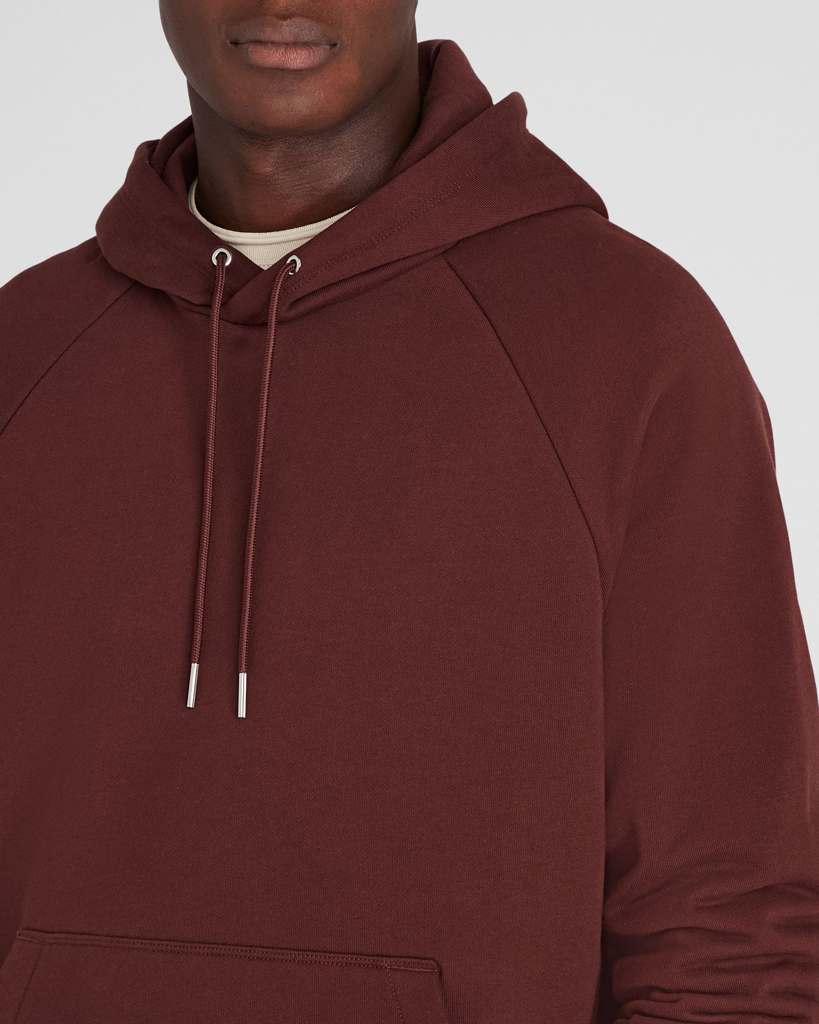 CLUB MONACO - Relaxed Classic Terry Hoodie - Burgundy