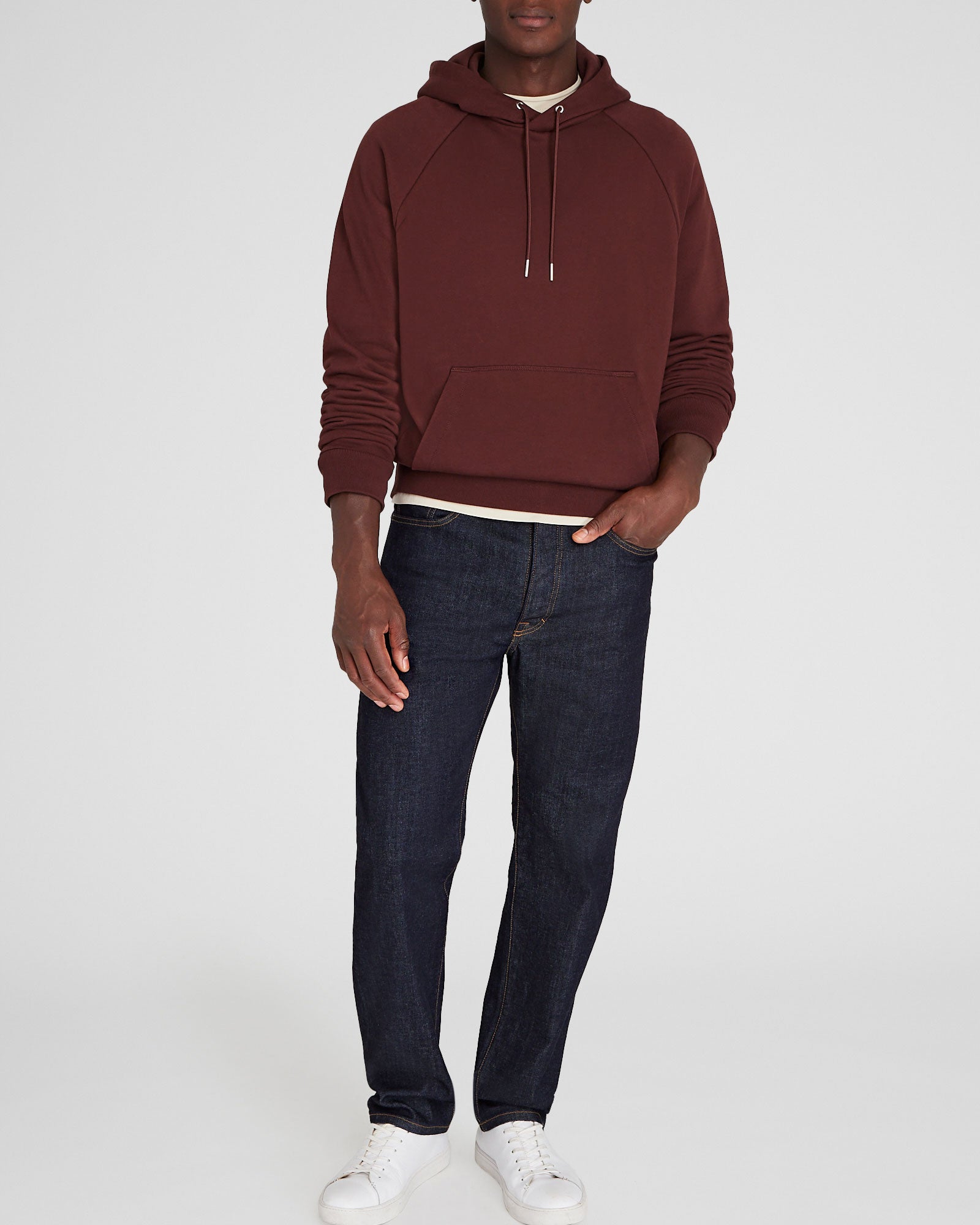 CLUB MONACO - Relaxed Classic Terry Hoodie - Burgundy