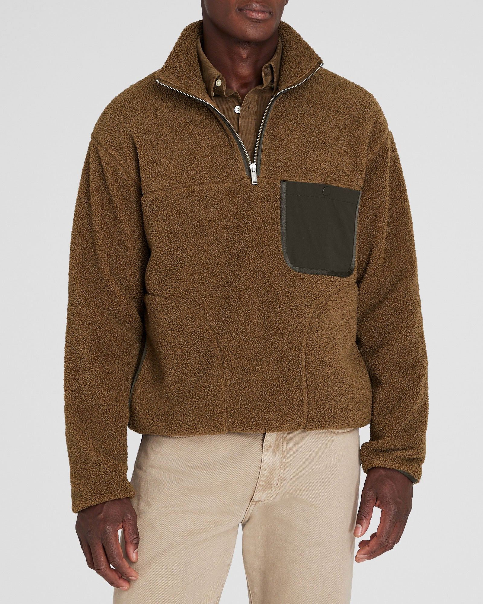 CLUB MONACO - Sherpa Half-Zip - Tan