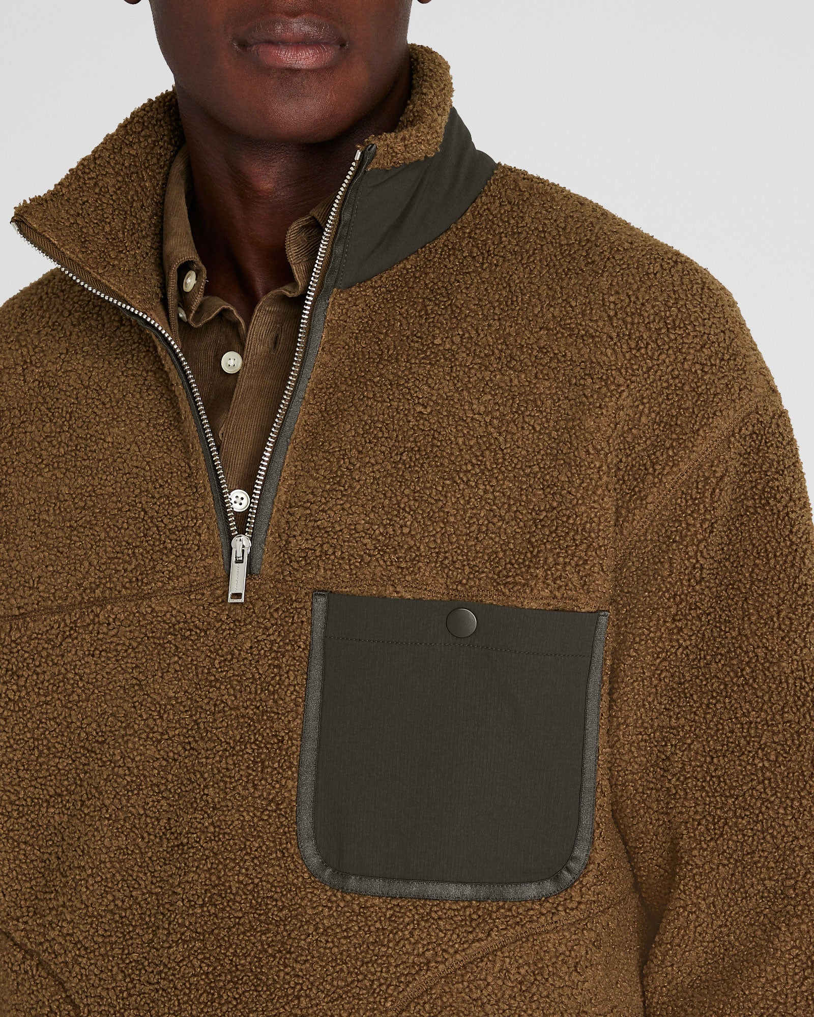 CLUB MONACO - Sherpa Half-Zip - Tan