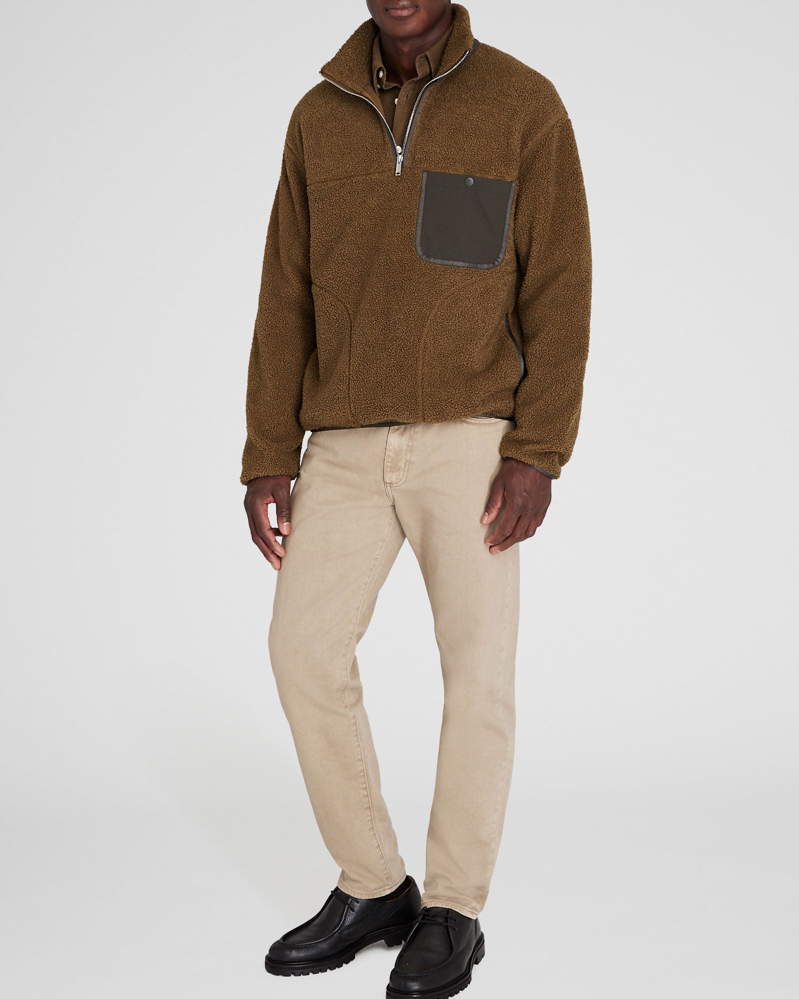 CLUB MONACO - Sherpa Half-Zip - Tan