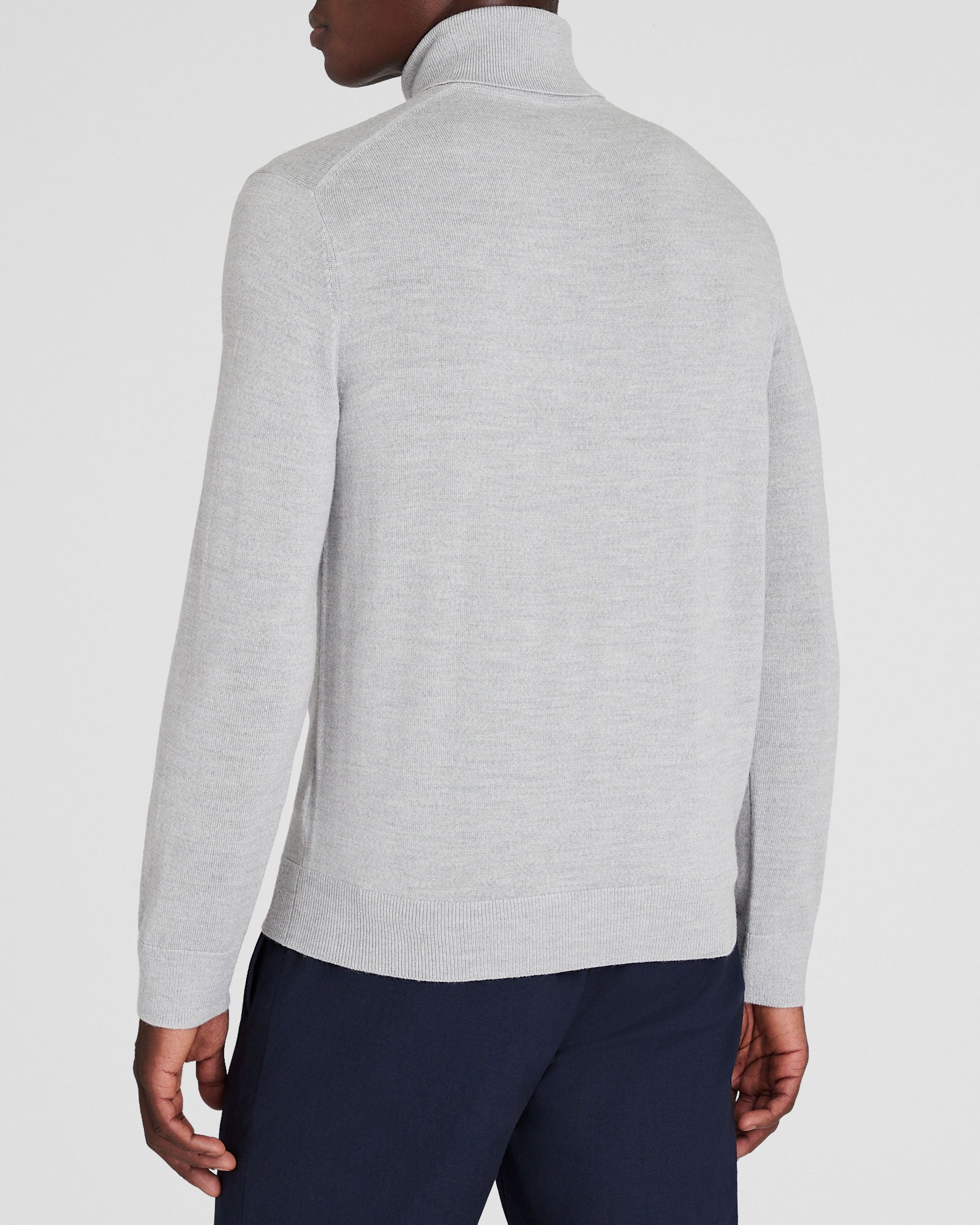 CLUB MONACO - Merino Turtleneck - Light Heather Grey