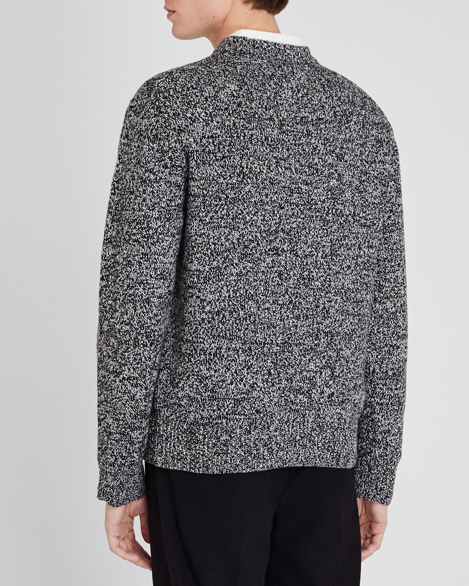 CLUB MONACO - Marl Wool Blend Crewneck - Black Mix