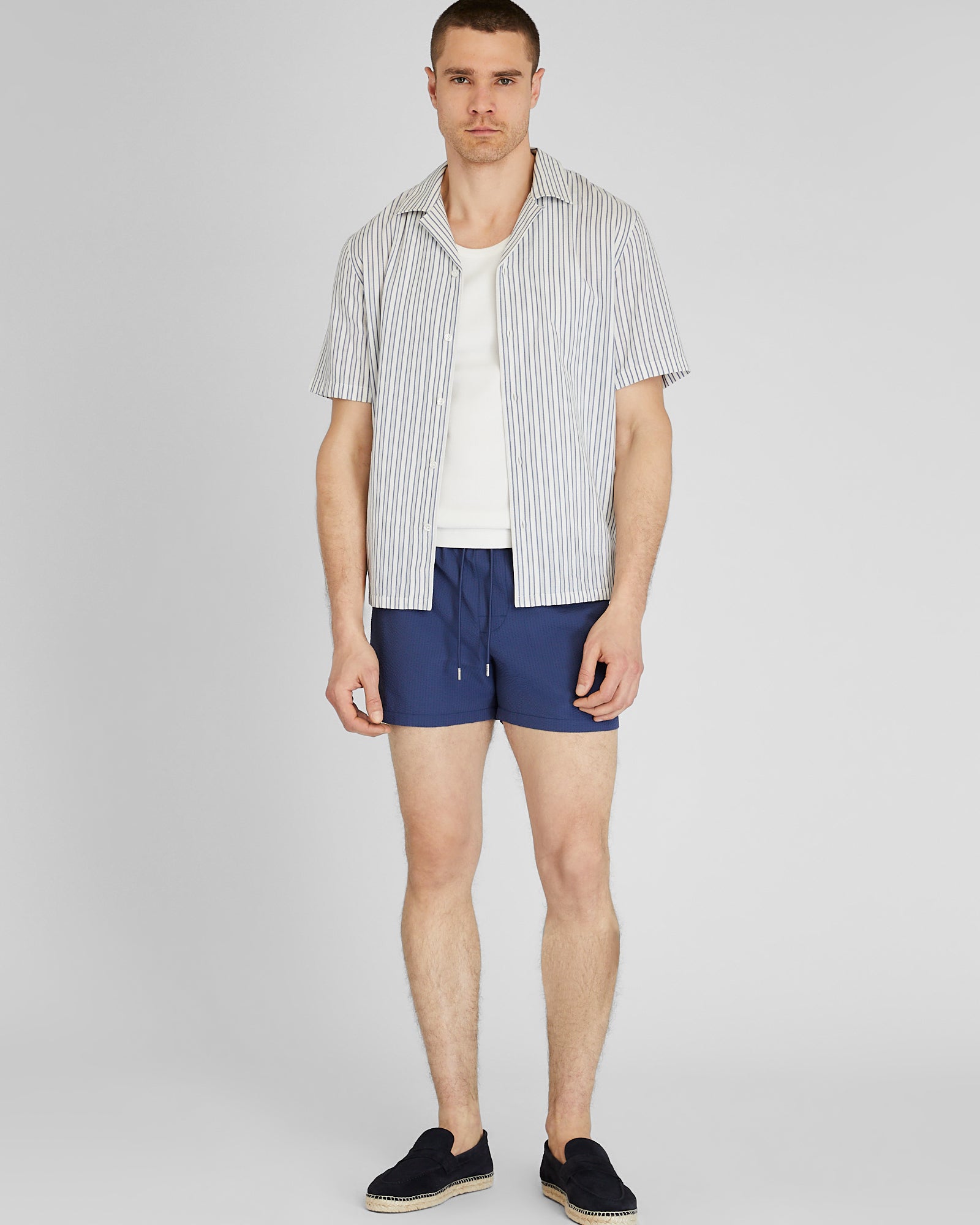 CLUB MONACO - Arlen Seersucker - Medium Blue