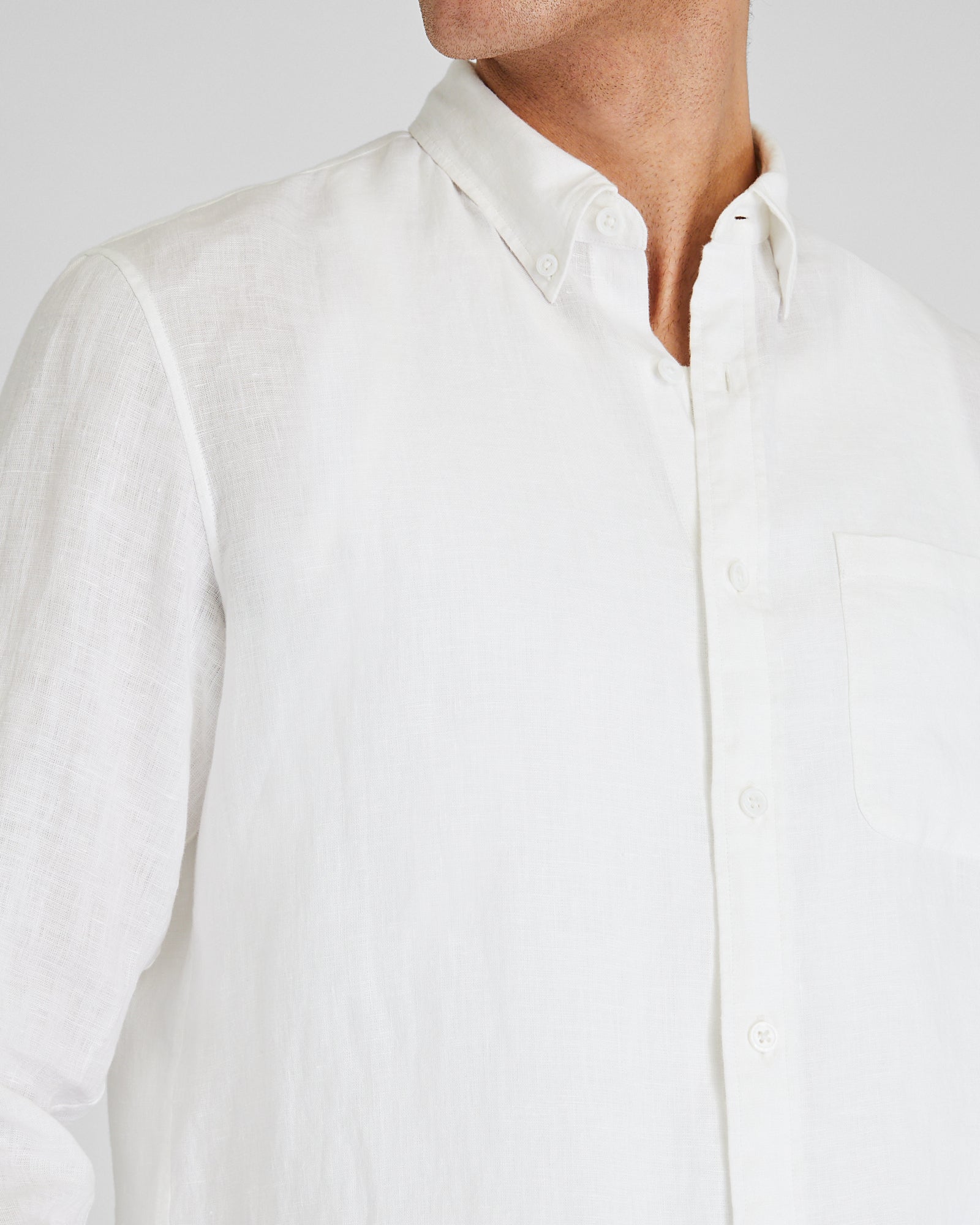 CLUB MONACO - Slim Long-Sleeve Button-Down Linen Shirt - White