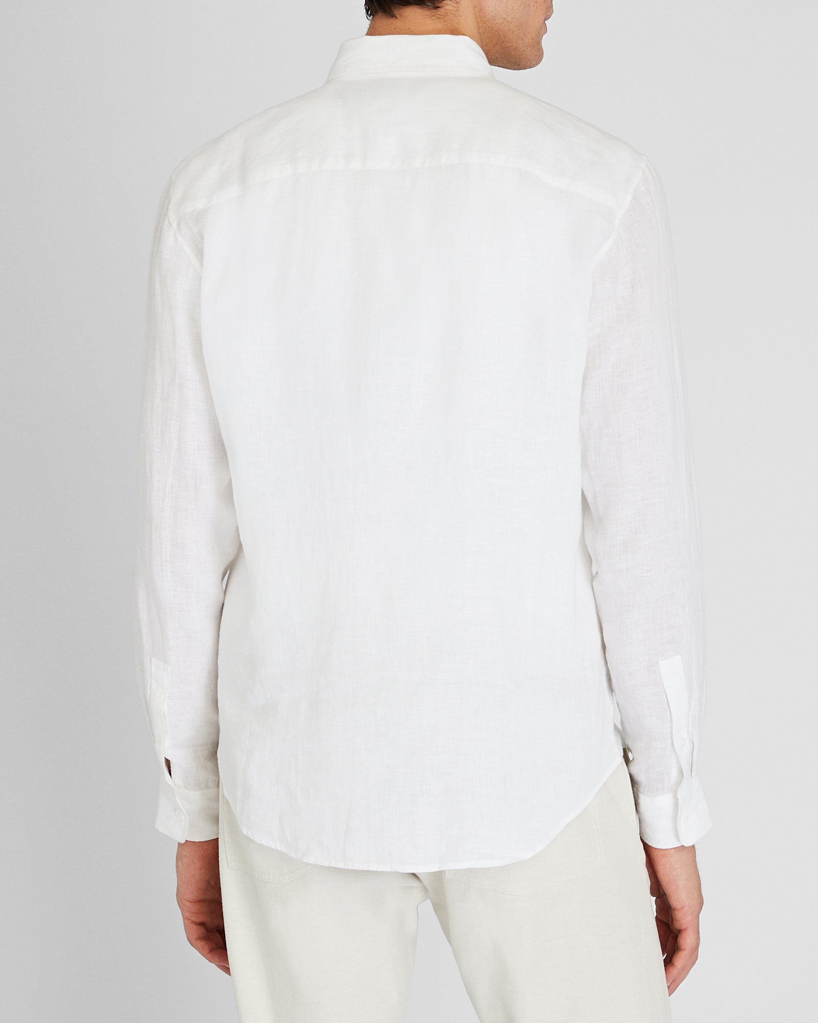 CLUB MONACO - Slim Long-Sleeve Button-Down Linen Shirt - White