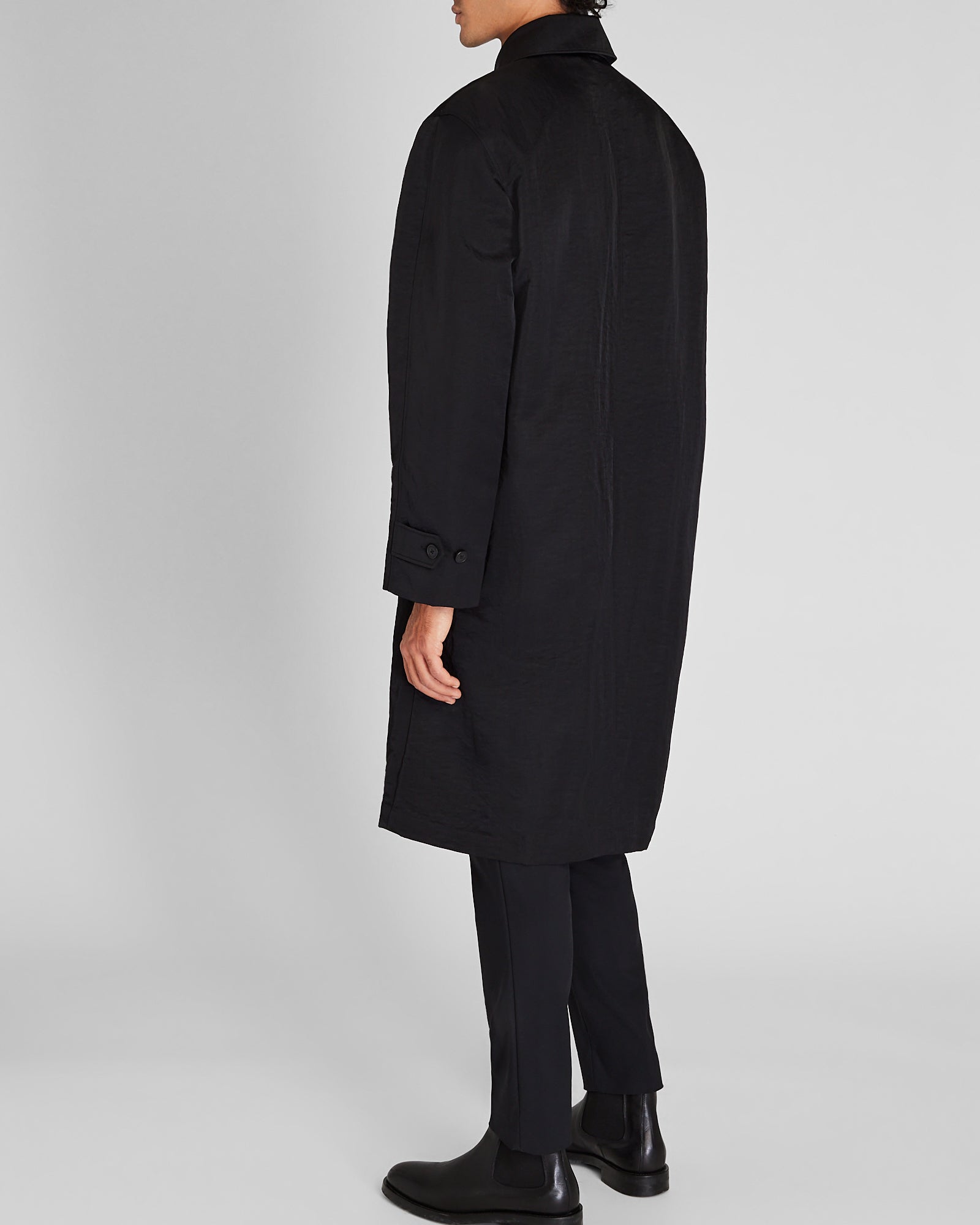 CLUB MONACO - Crinkled Nylon Car Coat - Black