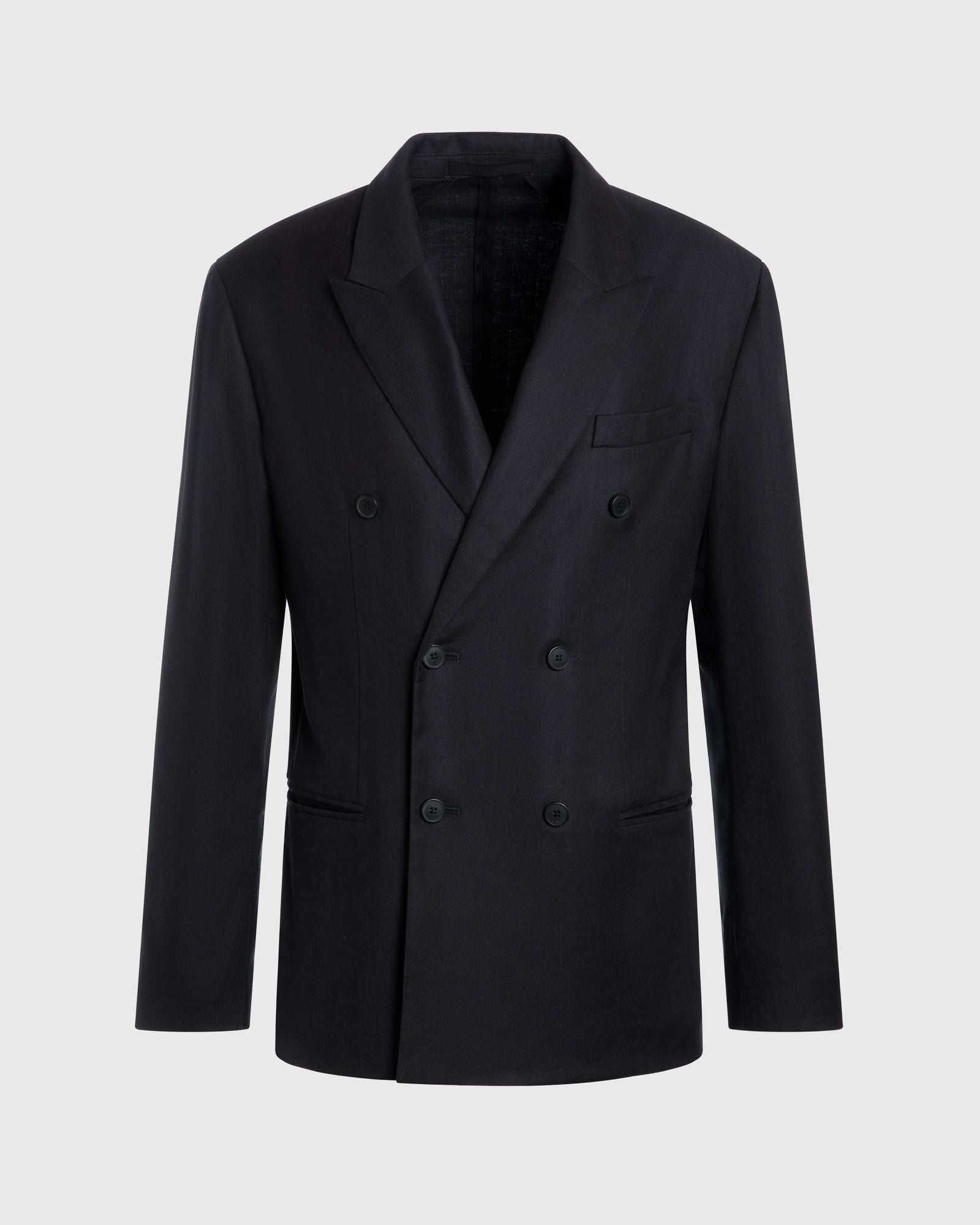 CLUB MONACO - Veste de costume déconstruite à double boutonnage en lin mélangé - Noir