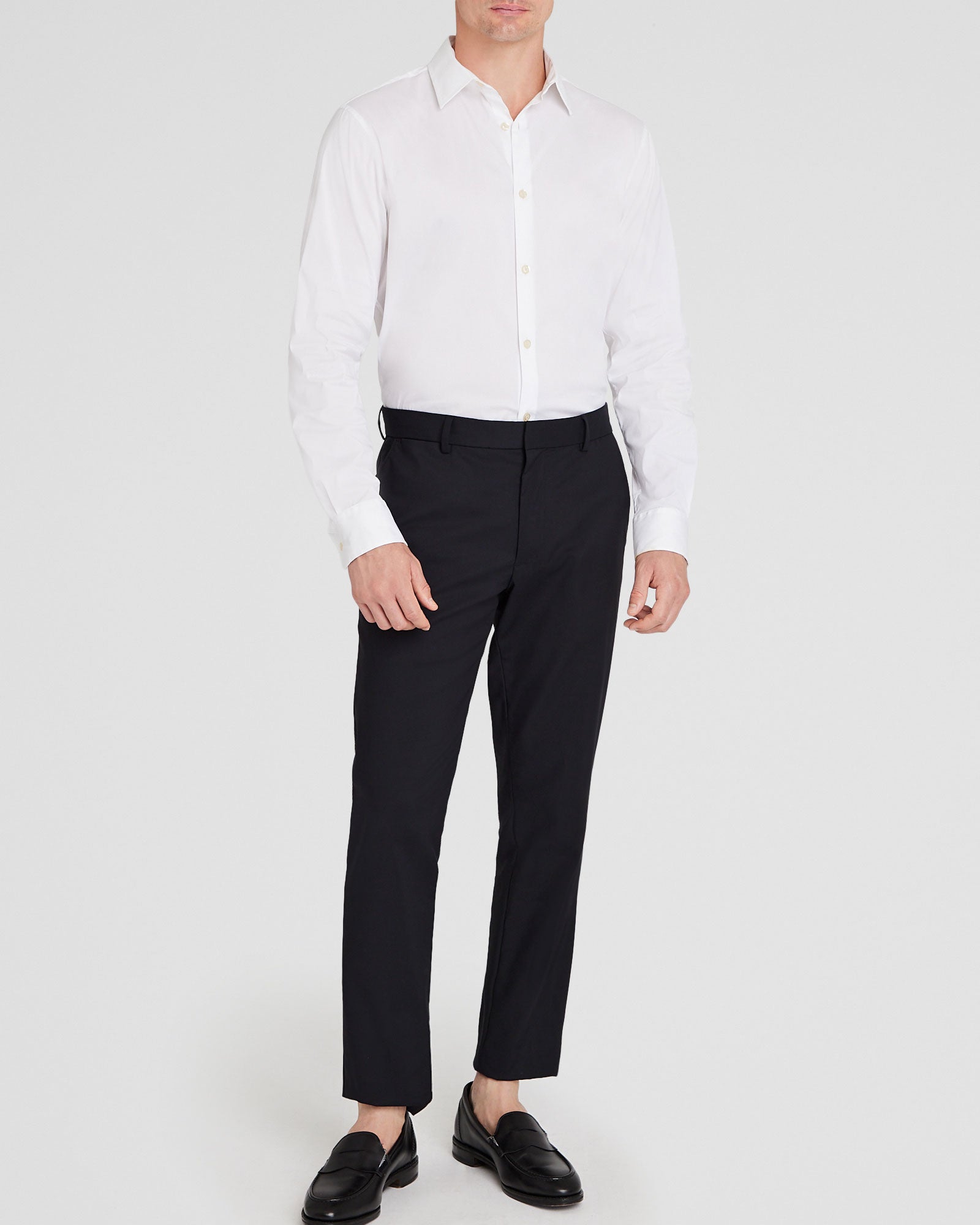 CLUB MONACO - Chemise de robe de poplin d'étirement - Blanc