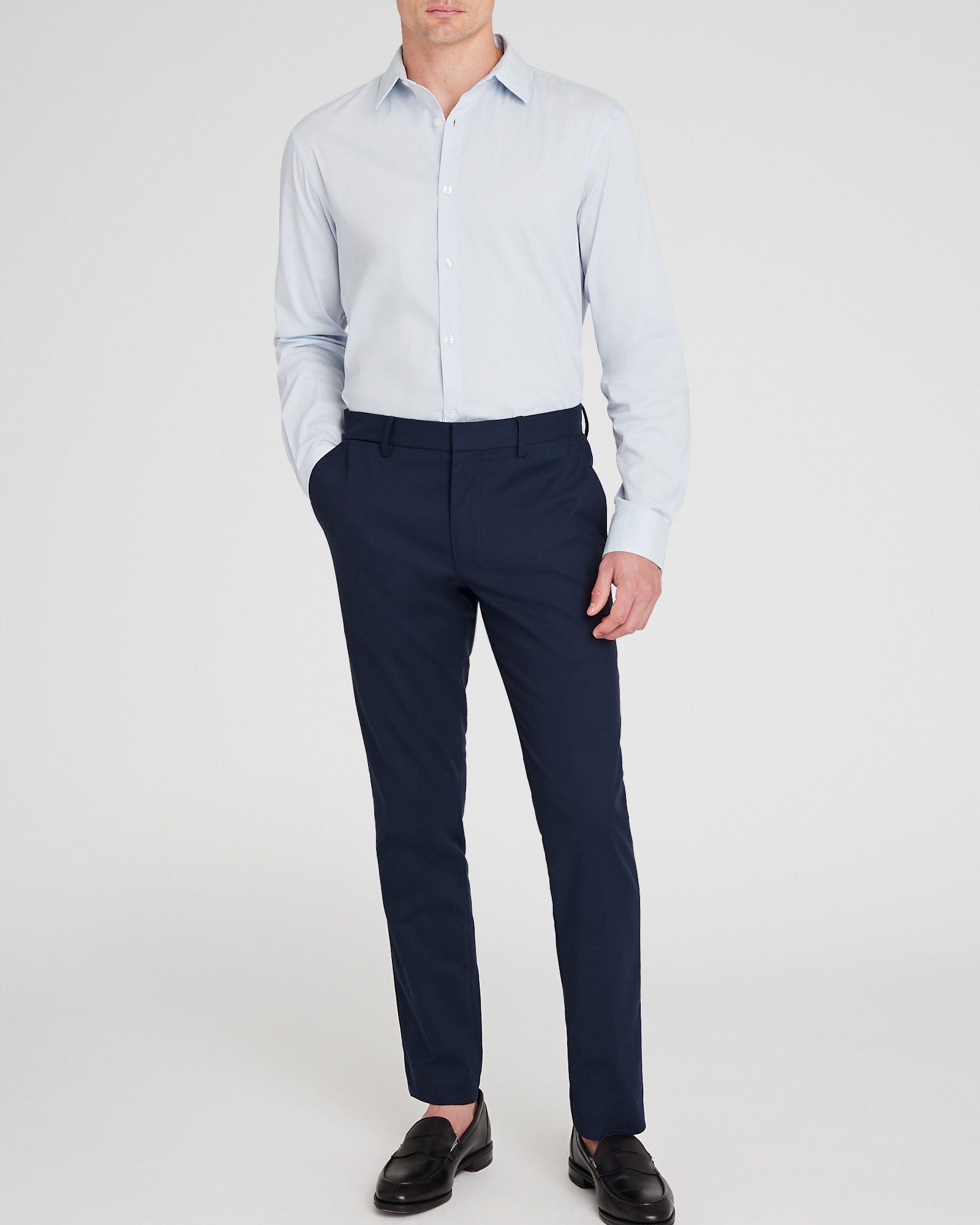 CLUB MONACO - Chemise de robe de poplin d'étirement - Bleu