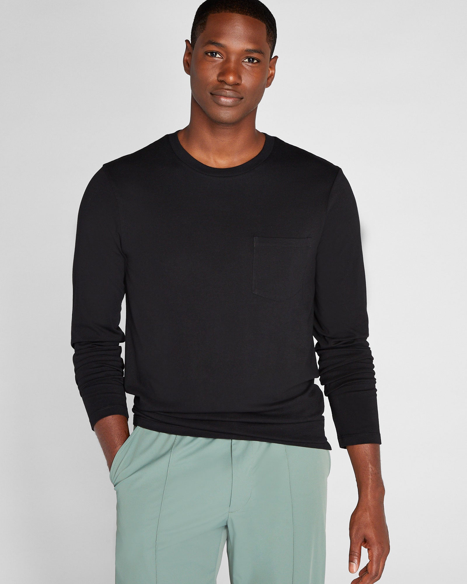CLUB MONACO - T-shirt Williams à manches longues - Noir