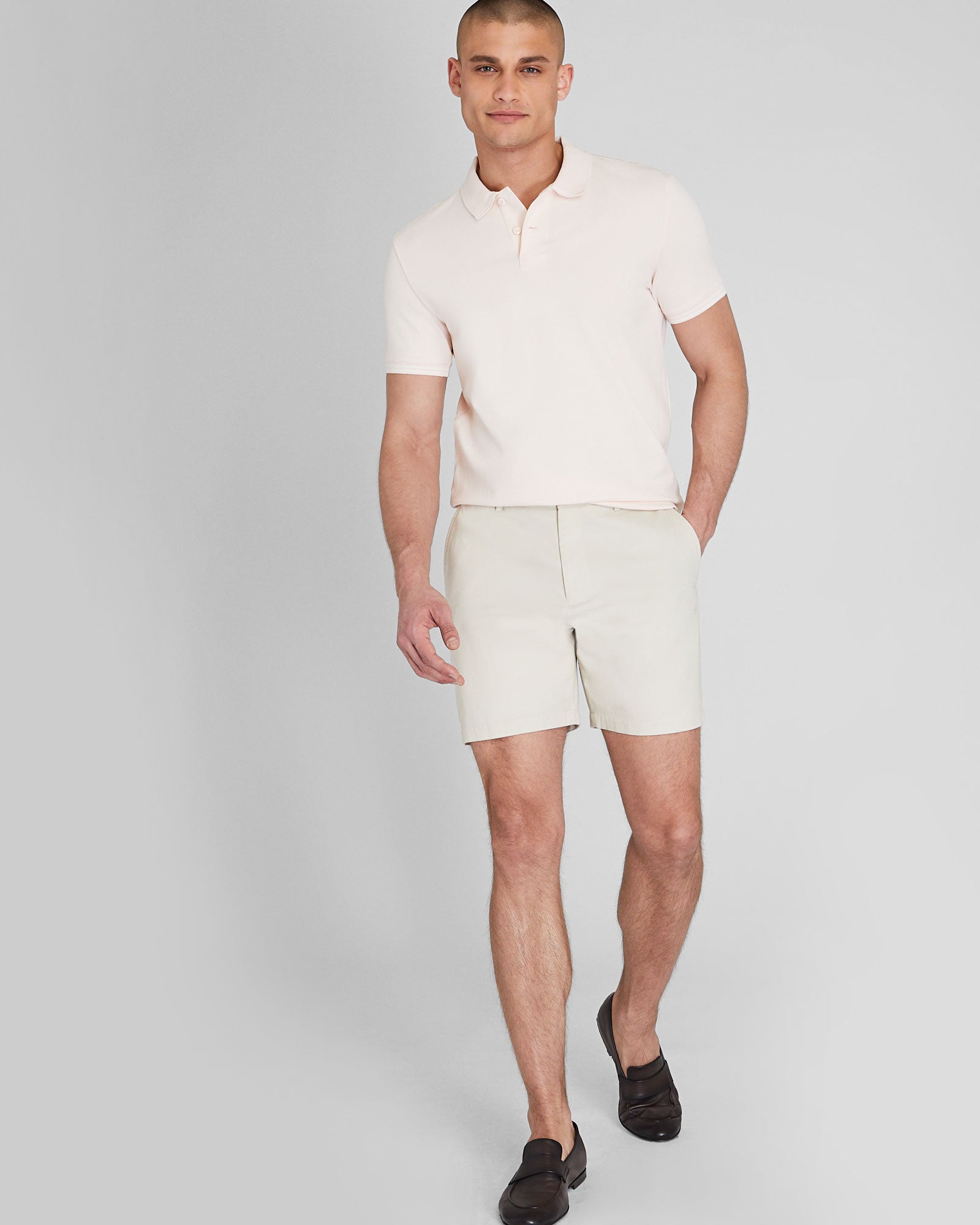 CLUB MONACO - Tipped Collar Polo - Light Pink