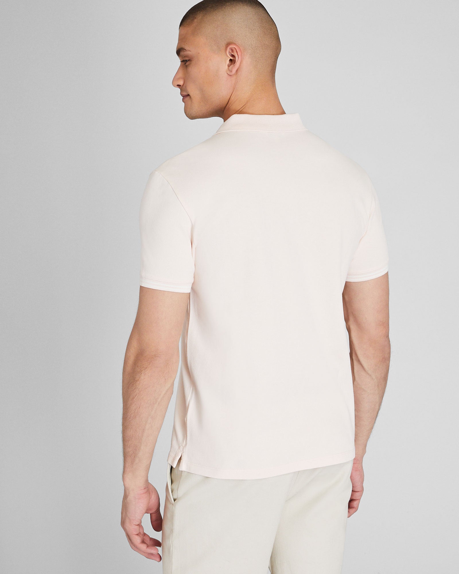 CLUB MONACO - Tipped Collar Polo - Light Pink