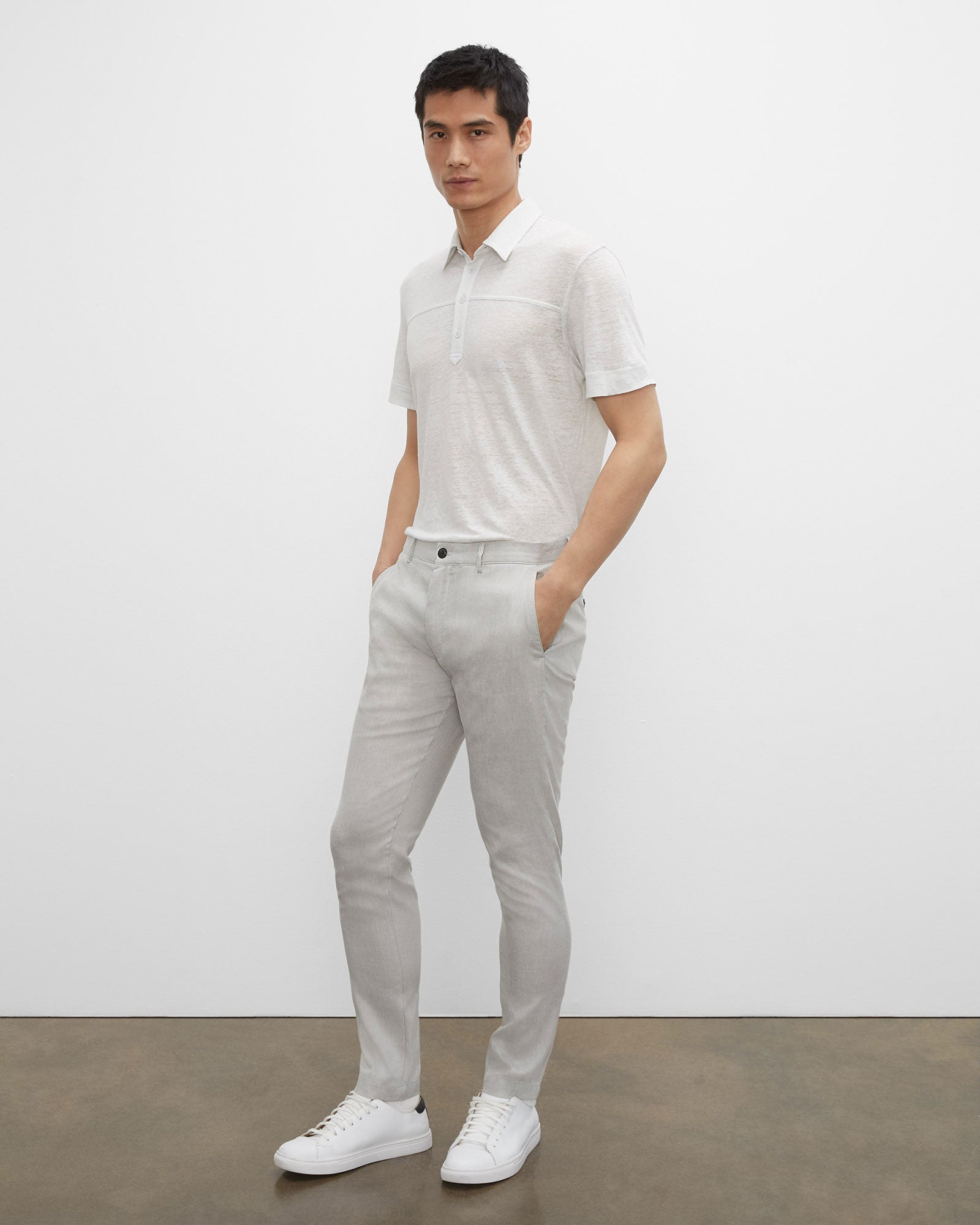 CLUB MONACO - Connor Linen Pant - White