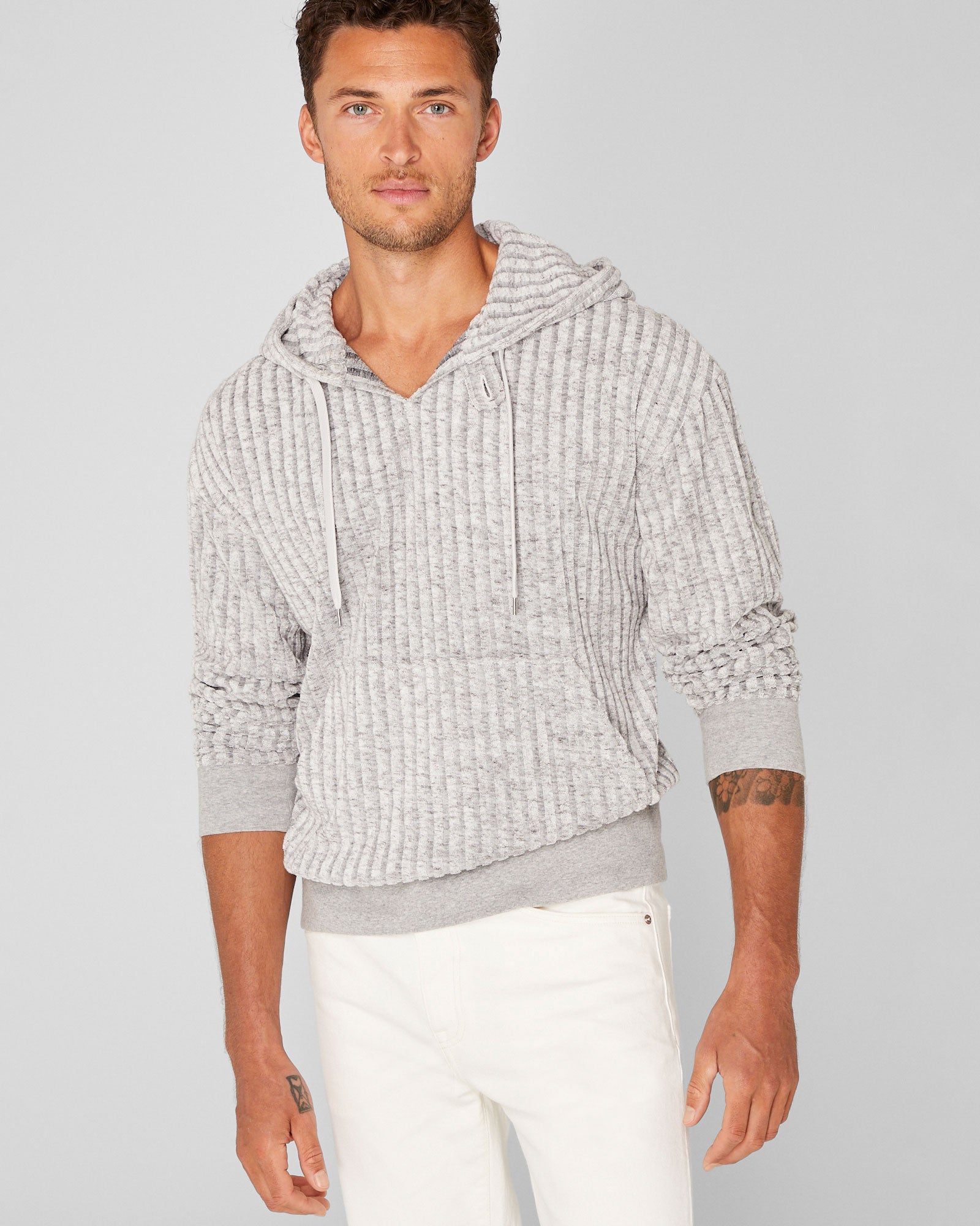 CLUB MONACO - Texture Terry Hoodie - Fuschia