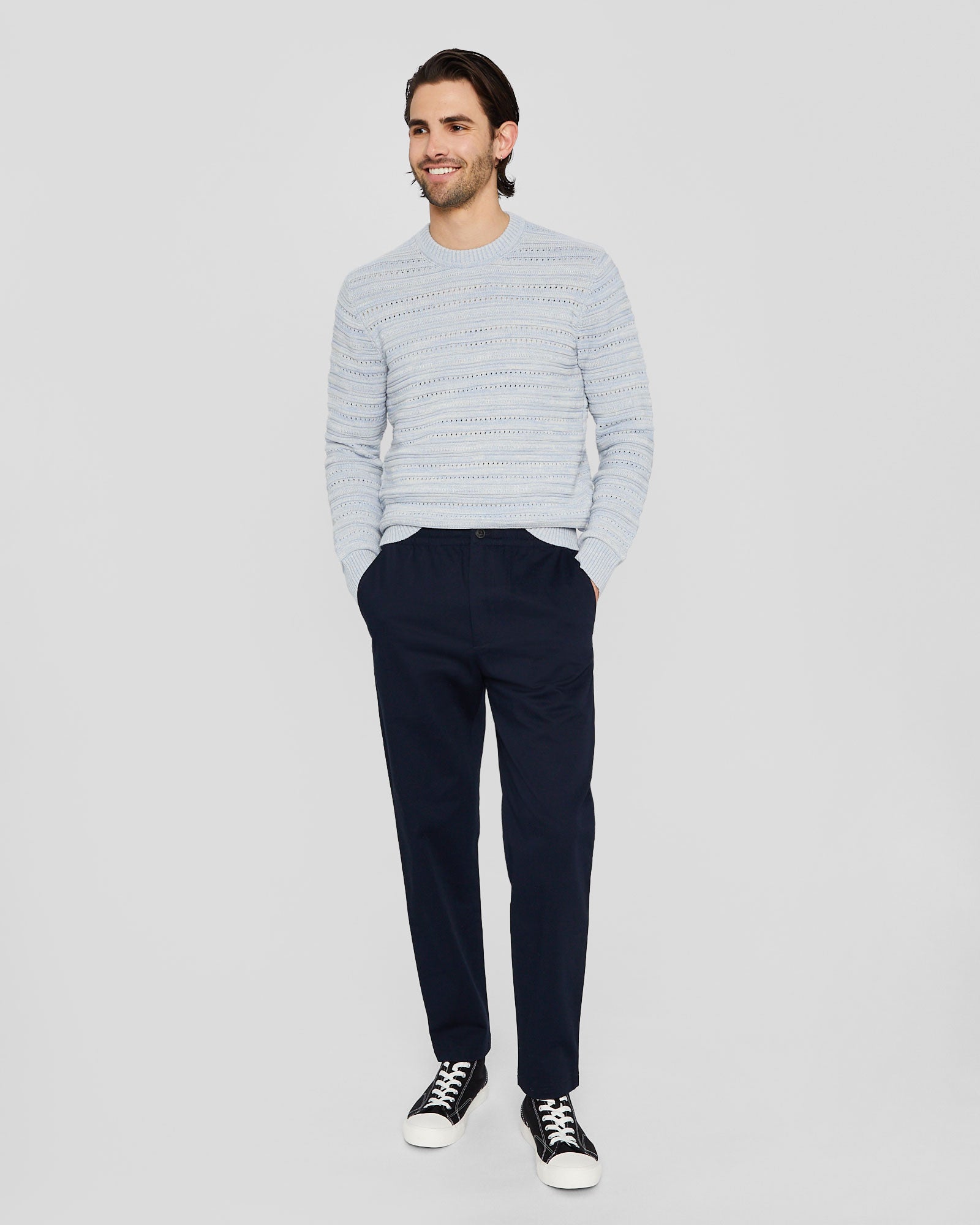 CLUB MONACO - Elasticated Chinos - Navy