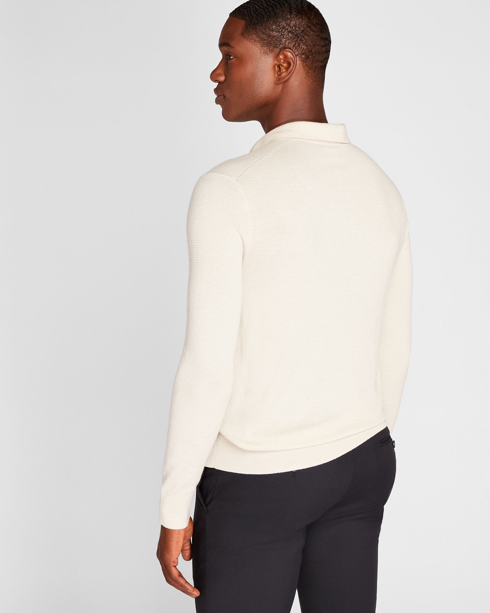 CLUB MONACO - Polo en laine extensible texturée - Beige
