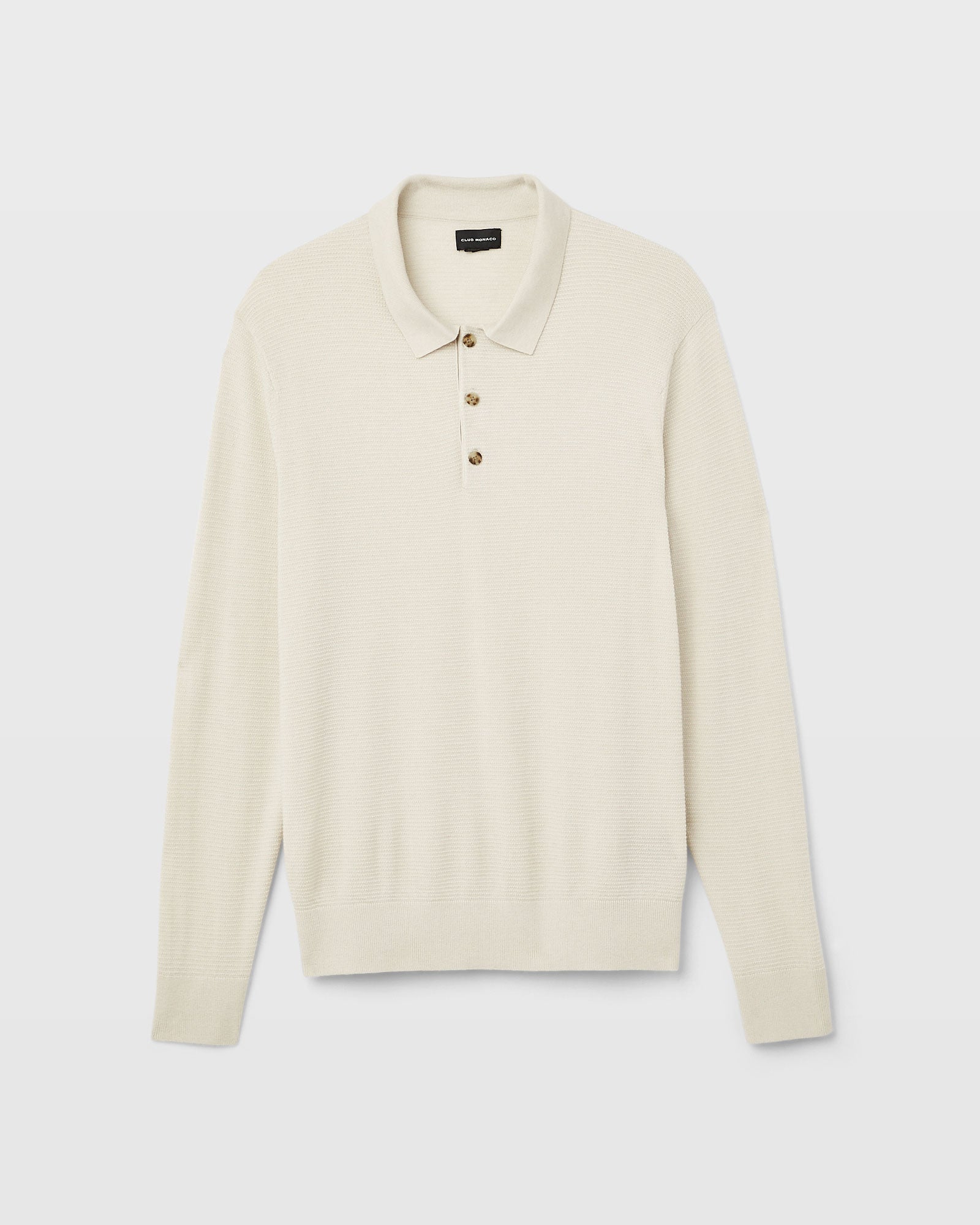 CLUB MONACO - Polo en laine extensible texturée - Beige