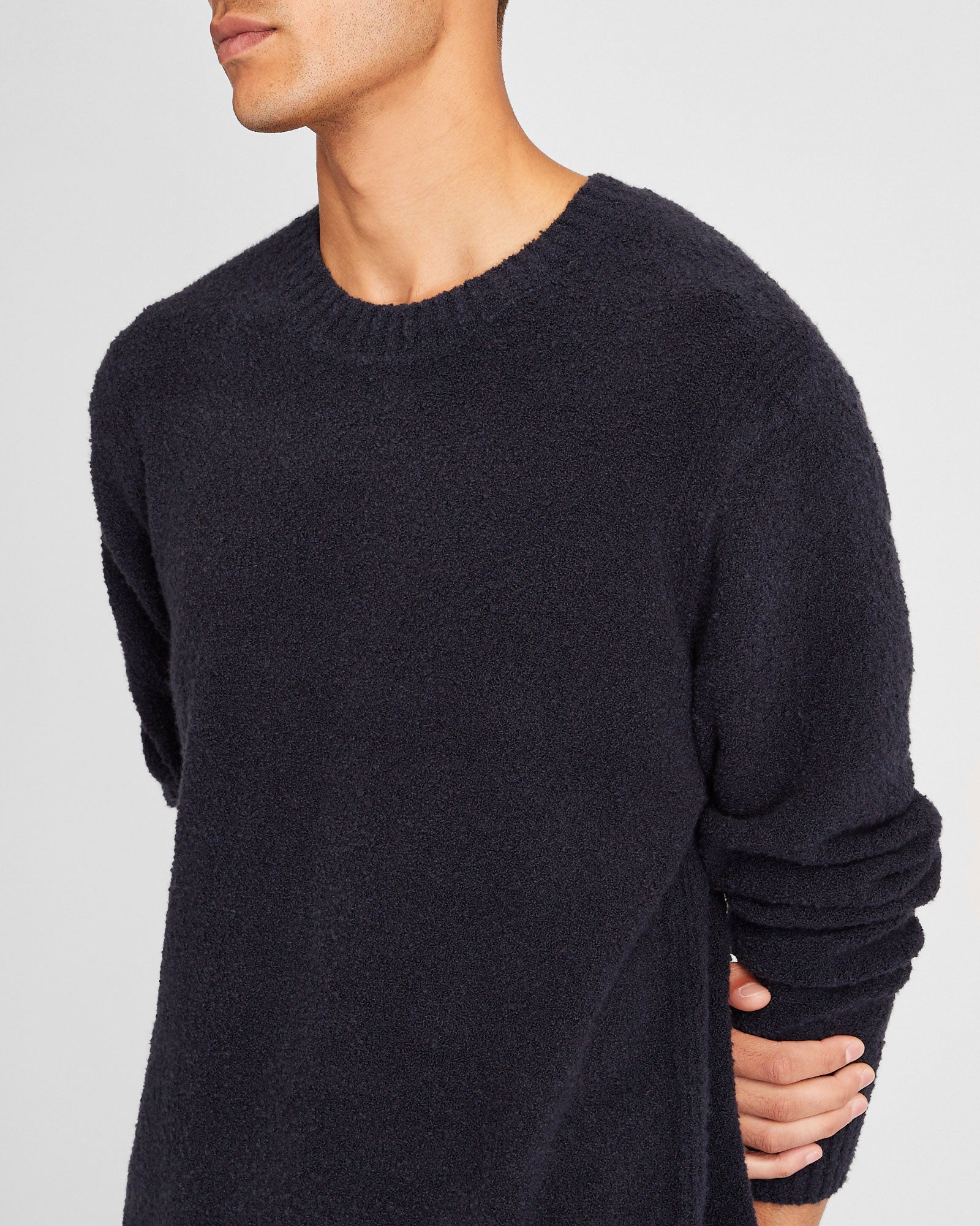 CLUB MONACO - Bouclé Crewneck - Navy