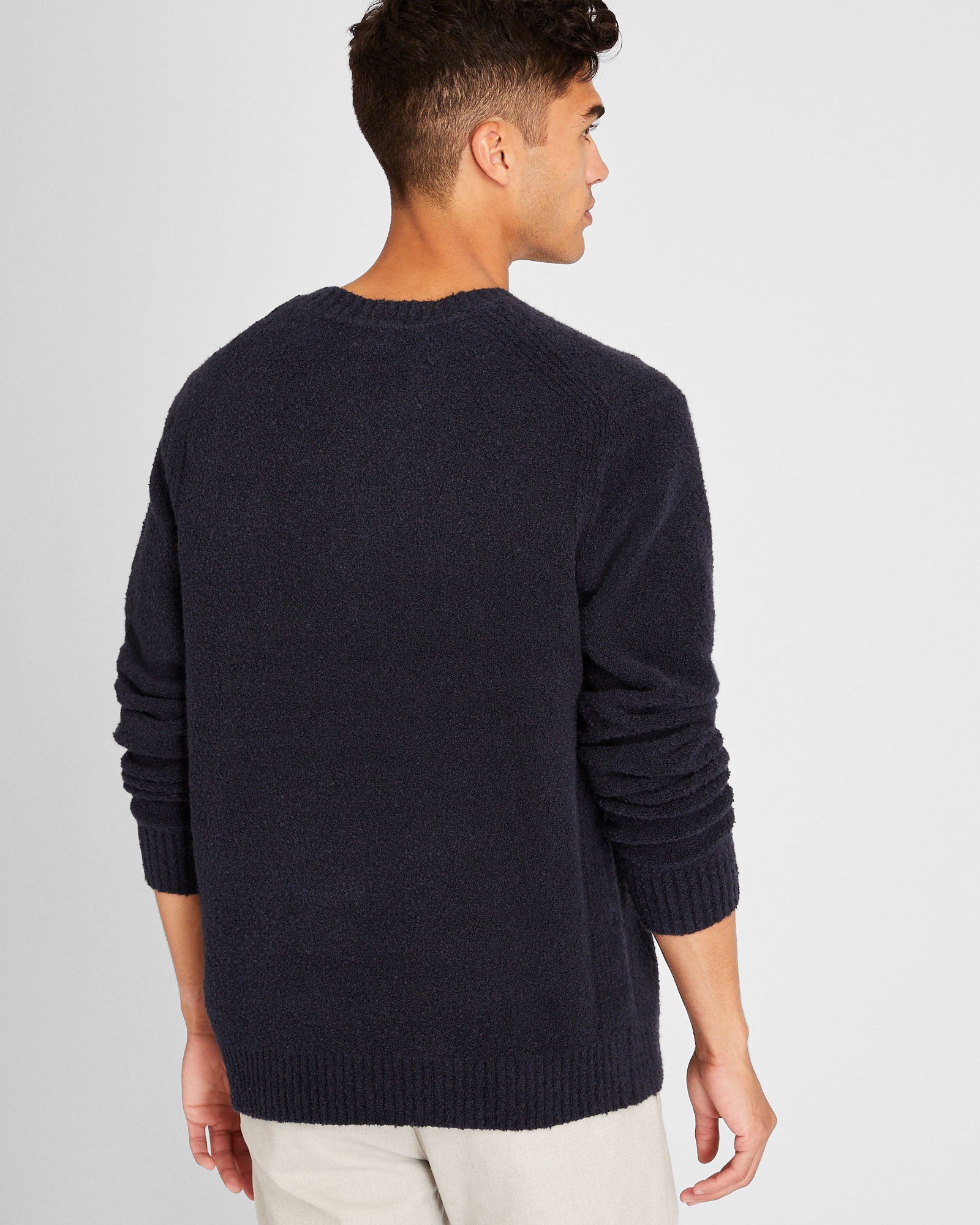 CLUB MONACO - Bouclé Crewneck - Navy