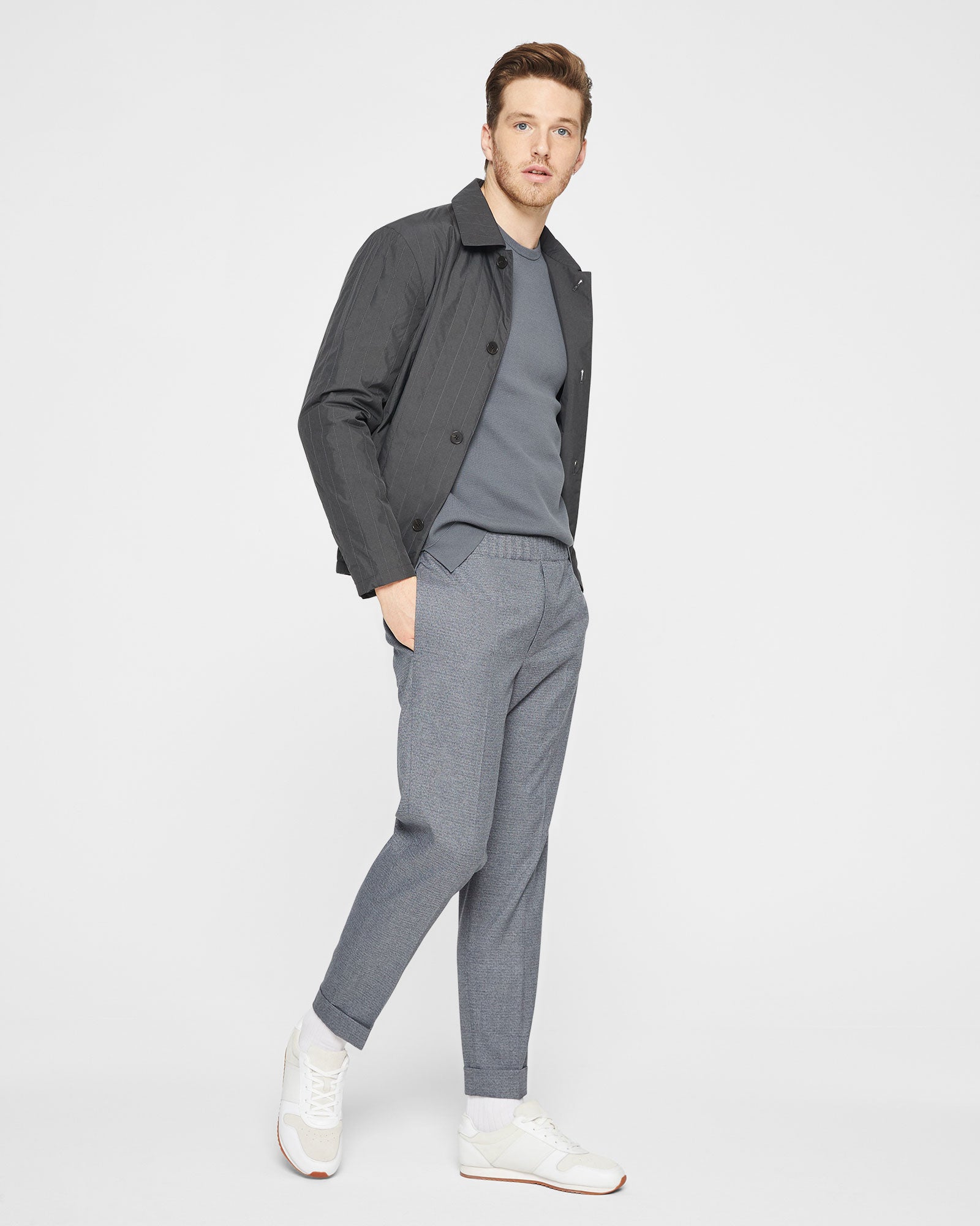 CLUB MONACO - Elasticated Trouser - Grey Mix