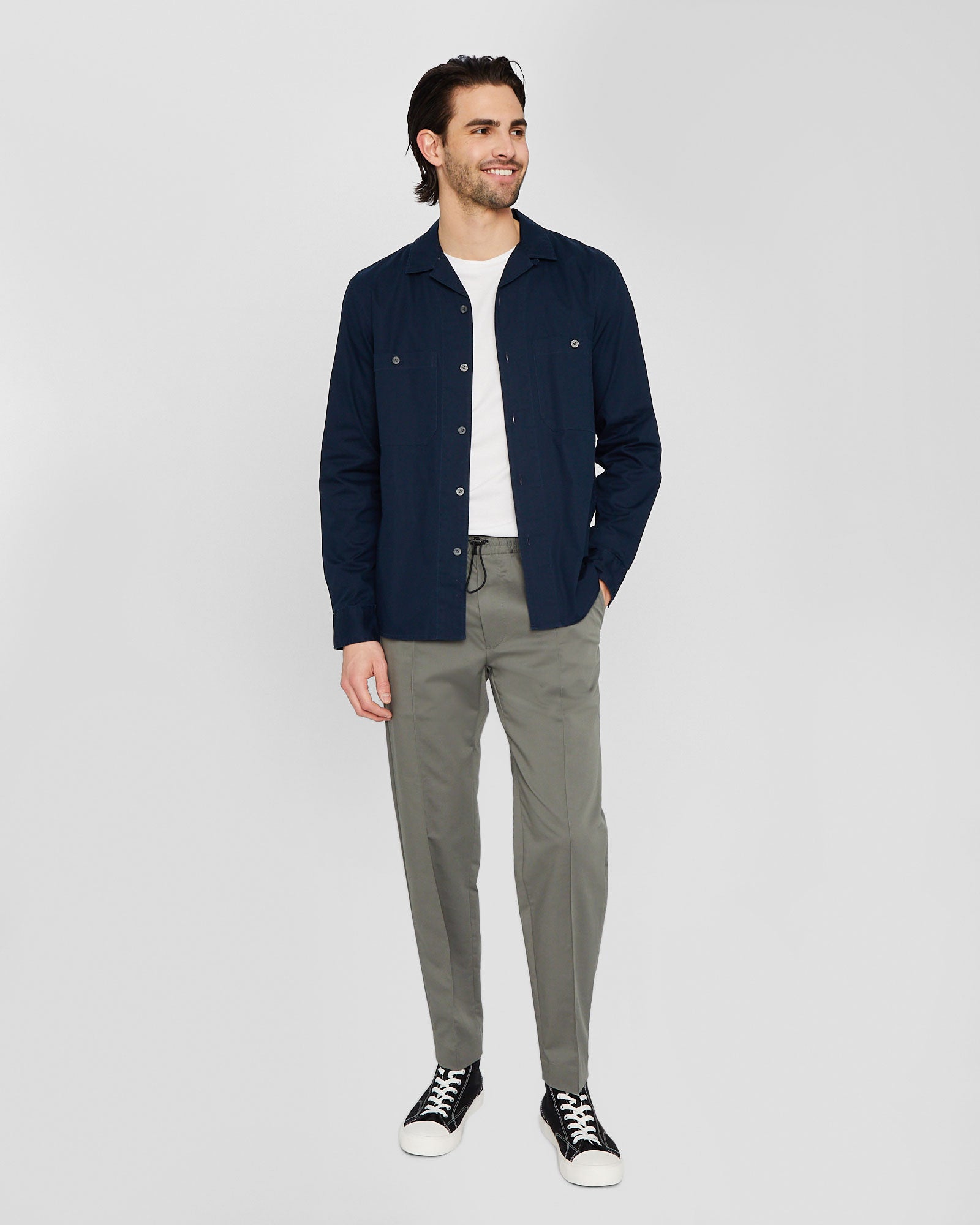 CLUB MONACO - Pantalon de voyage - Gris fer
