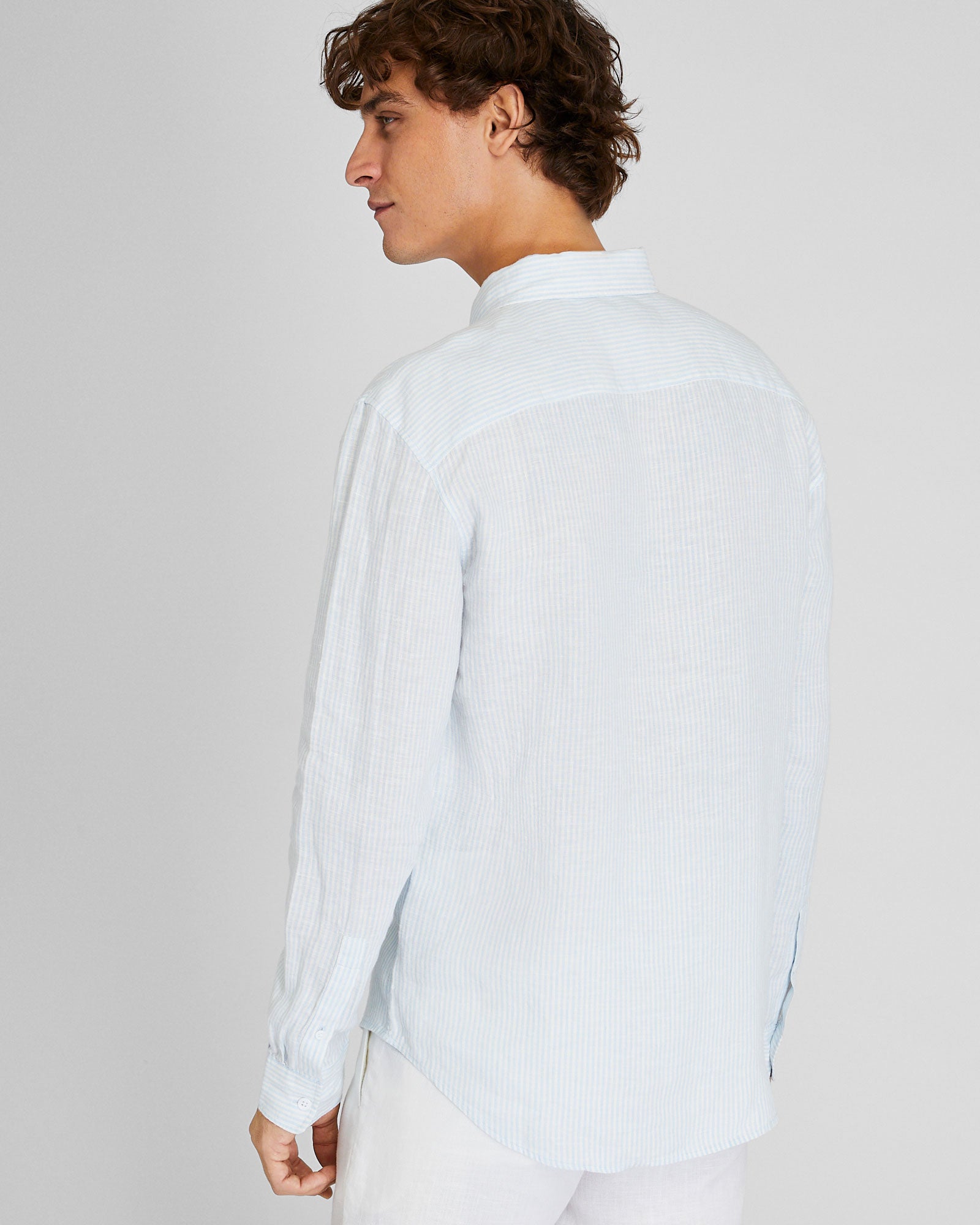 CLUB MONACO - Long-Sleeve Stripe Linen Shirt - Multi