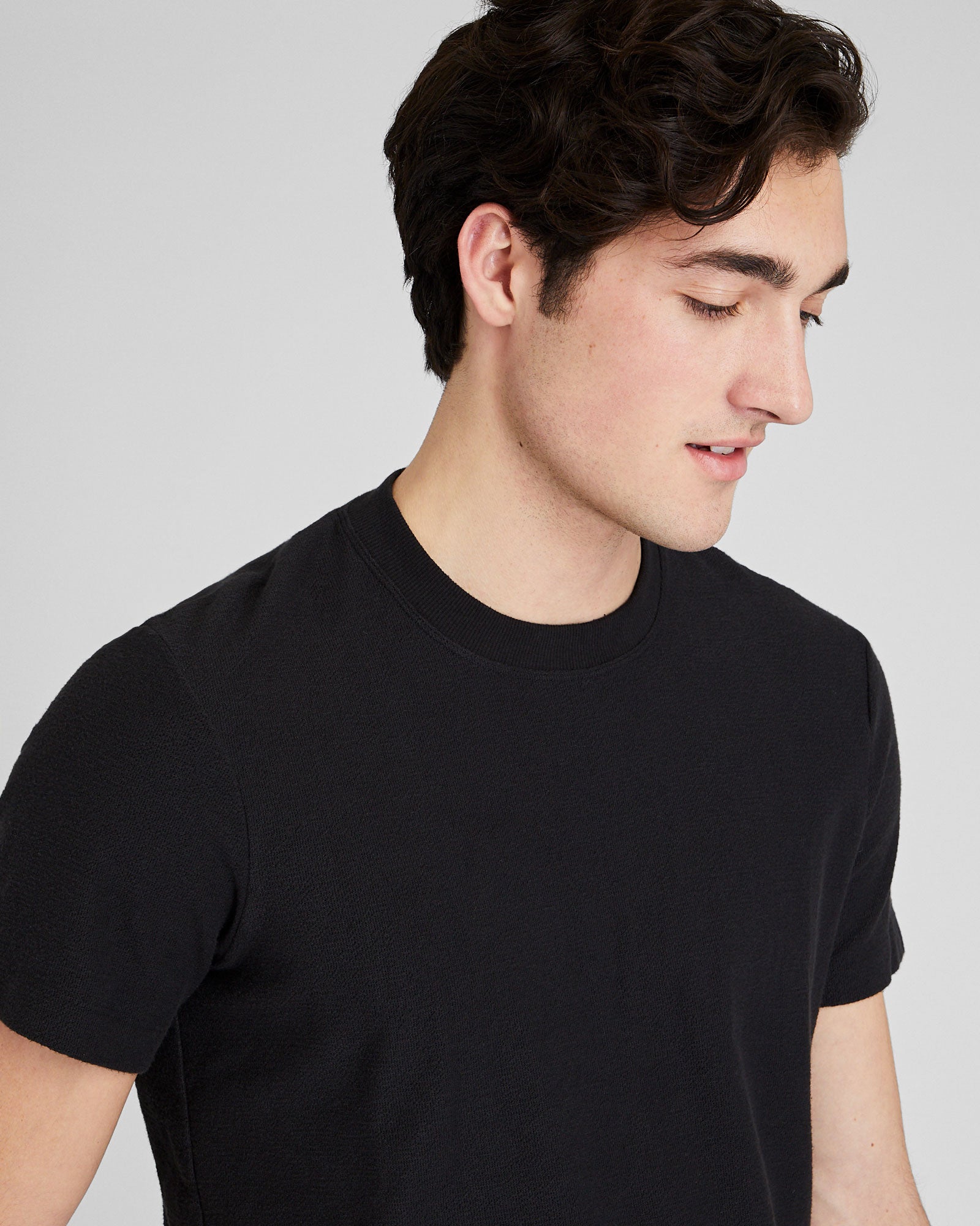 CLUB MONACO - Terry Texture Tee - Black