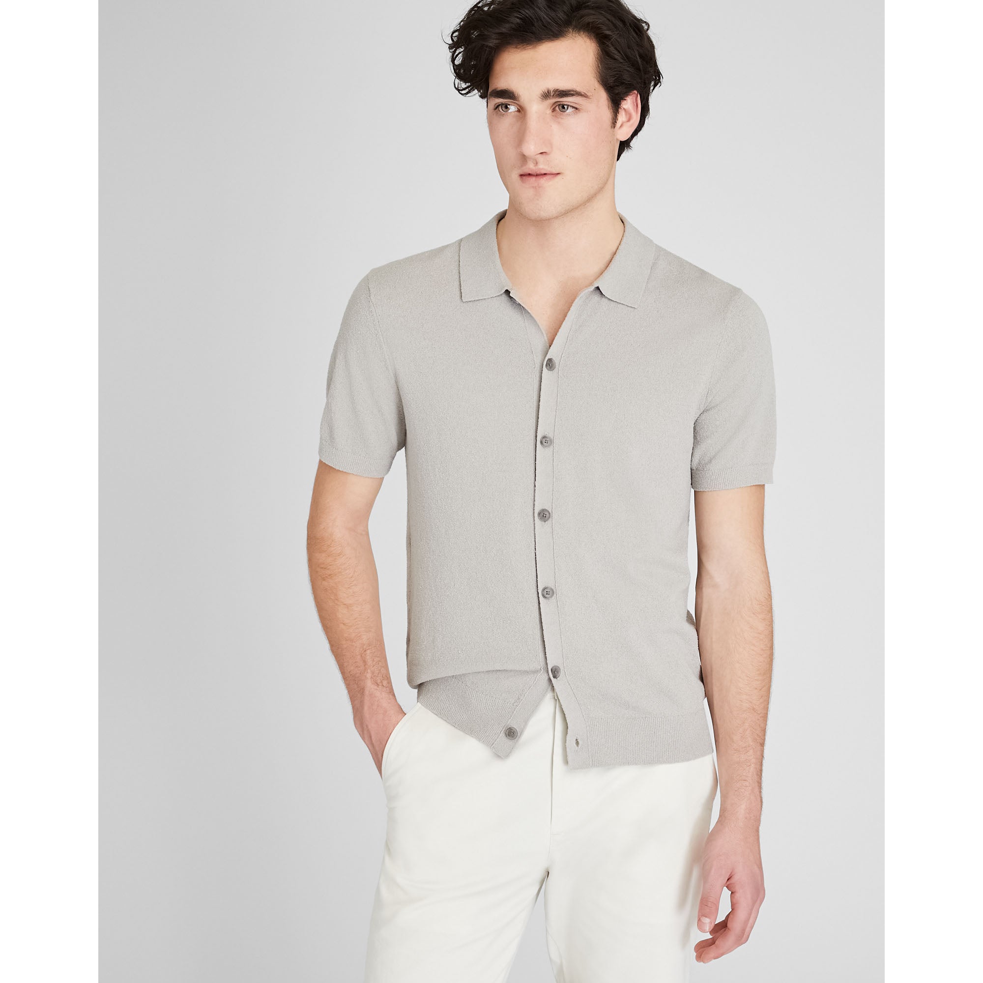 CLUB MONACO - Micro Bouclé Shirt - Rose2