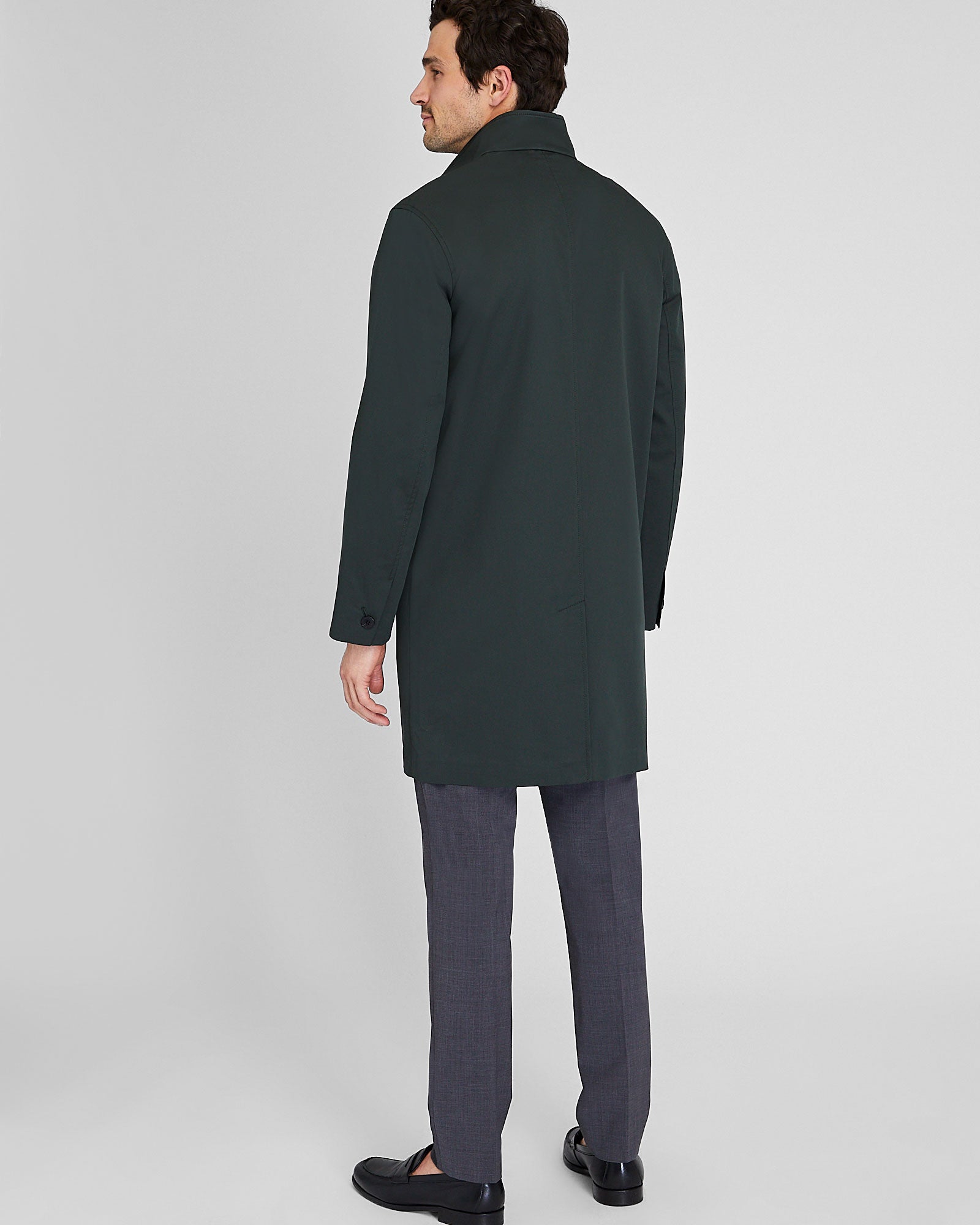 CLUB MONACO - Manteau Mac à col cheminée - Noir métallisé