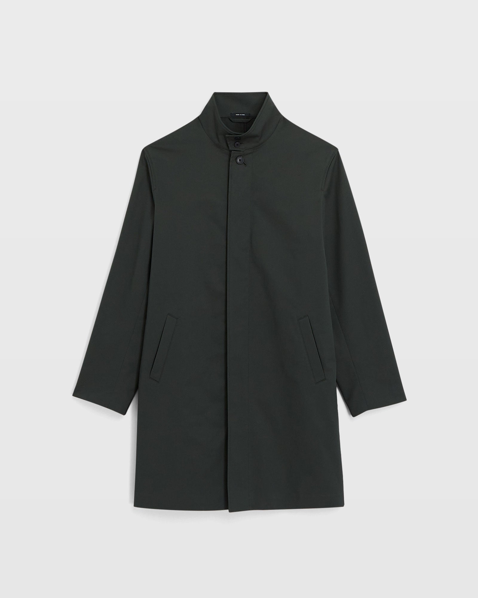 CLUB MONACO - Manteau Mac à col cheminée - Noir métallisé
