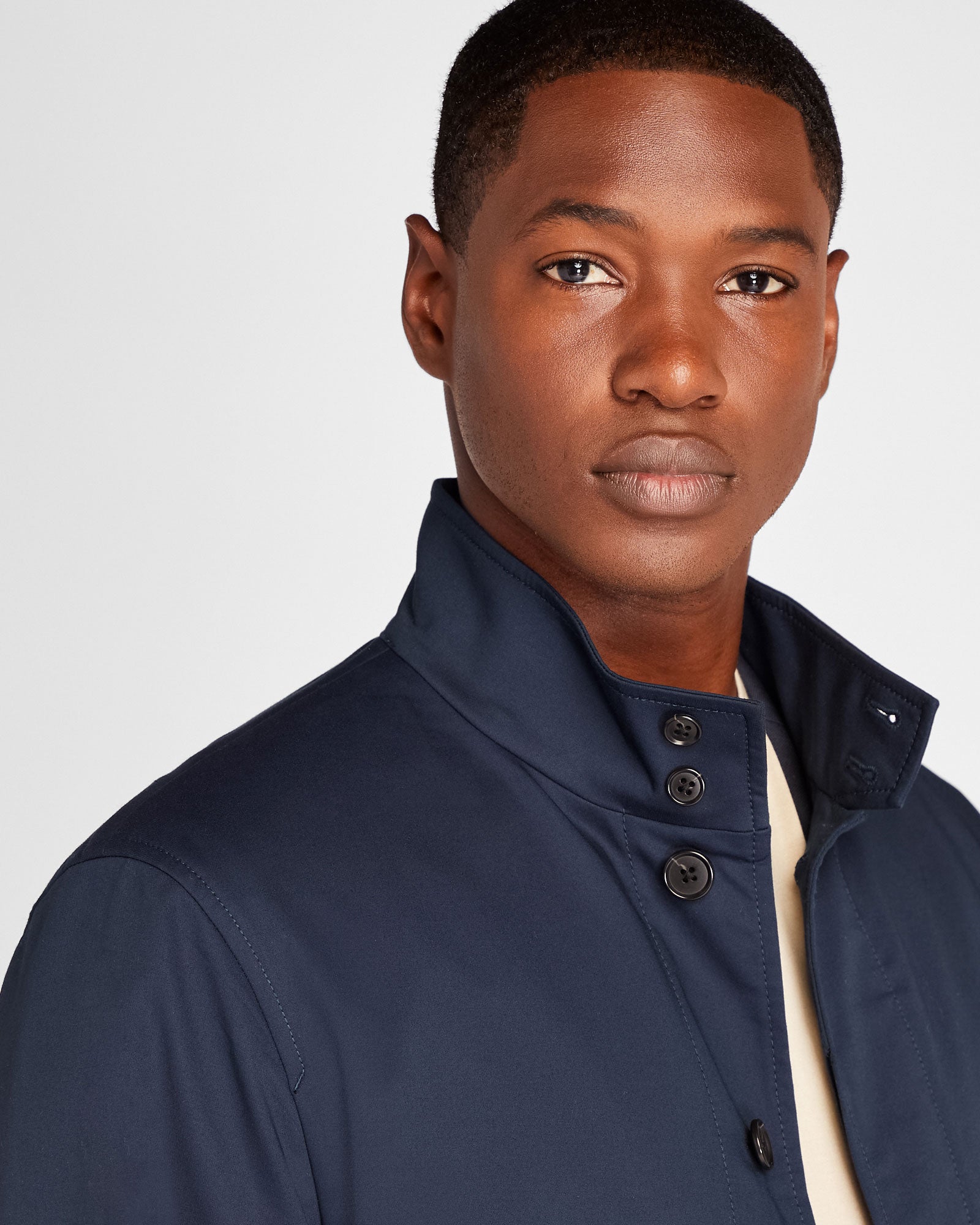 CLUB MONACO - Manteau Mac à col cheminée - Marine