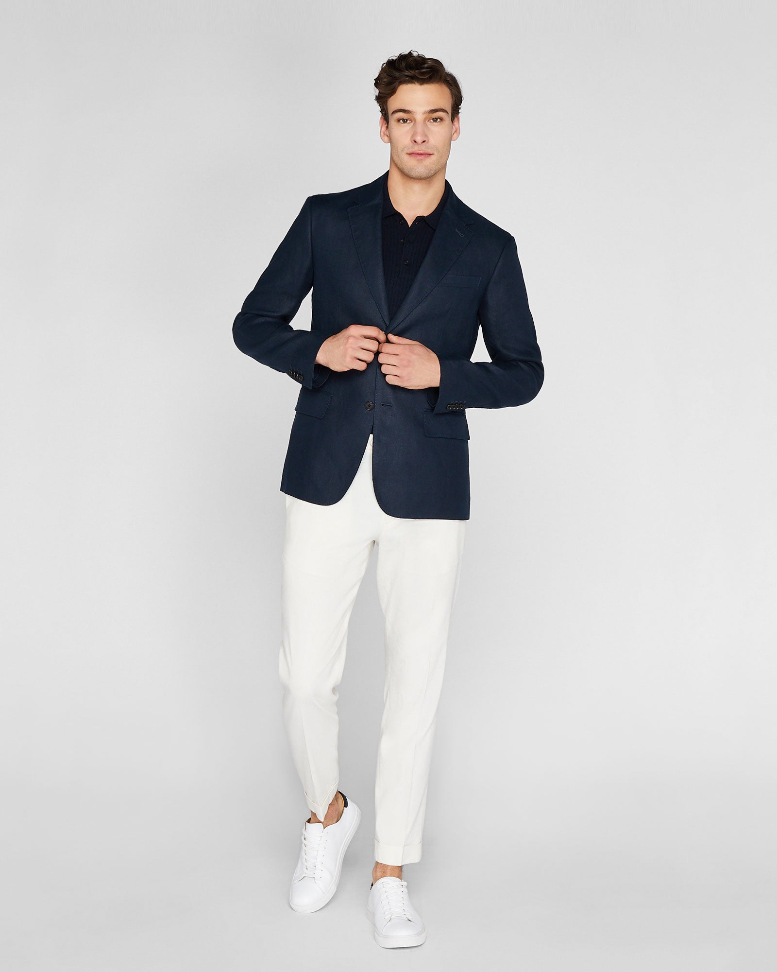 CLUB MONACO - Summer Linen Suit Blazer - Navy