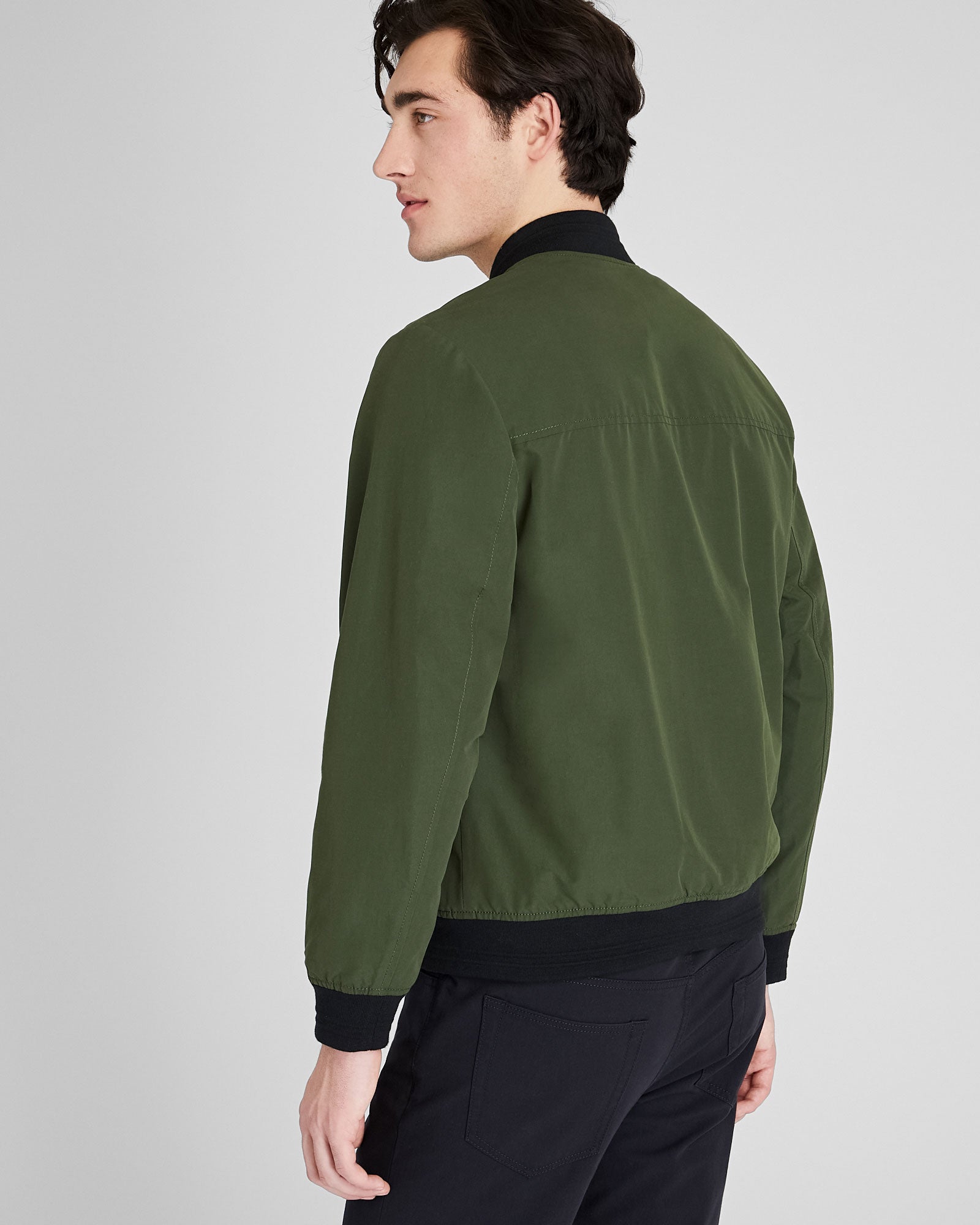CLUB MONACO - Tech Bomber Jacket - Dark Green