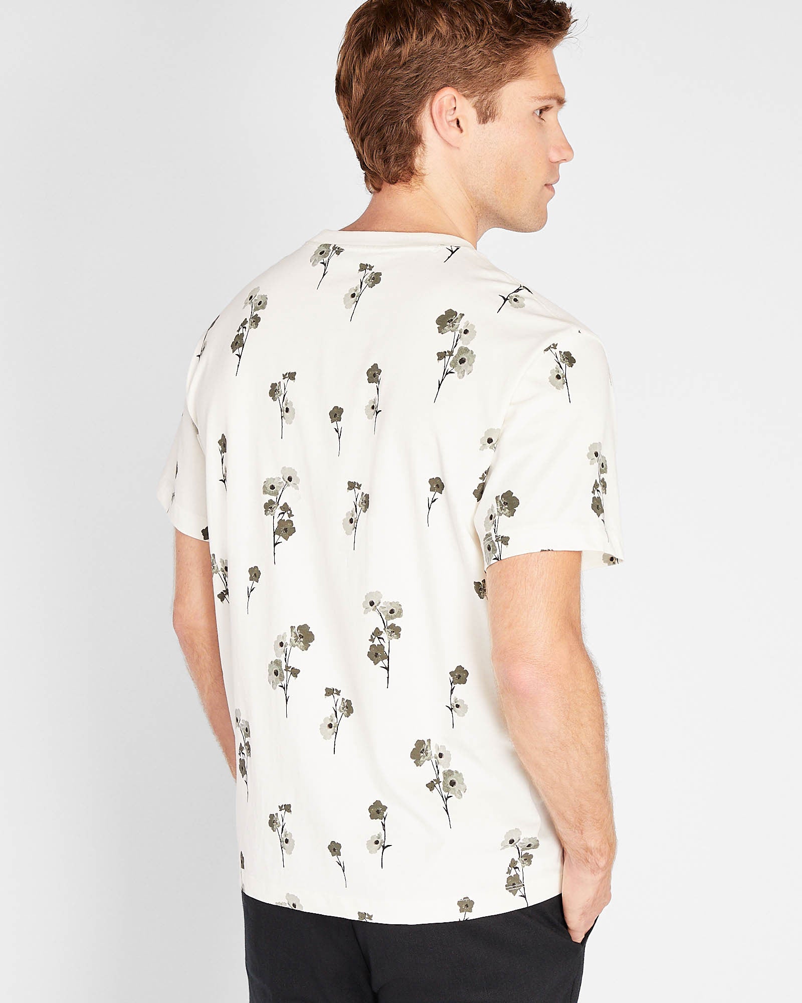 CLUB MONACO - T-shirt à fleurs à manches courtes - Blanc