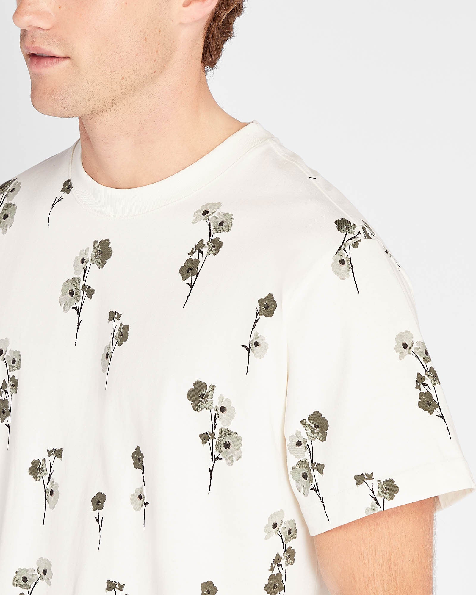 CLUB MONACO - T-shirt à fleurs à manches courtes - Blanc