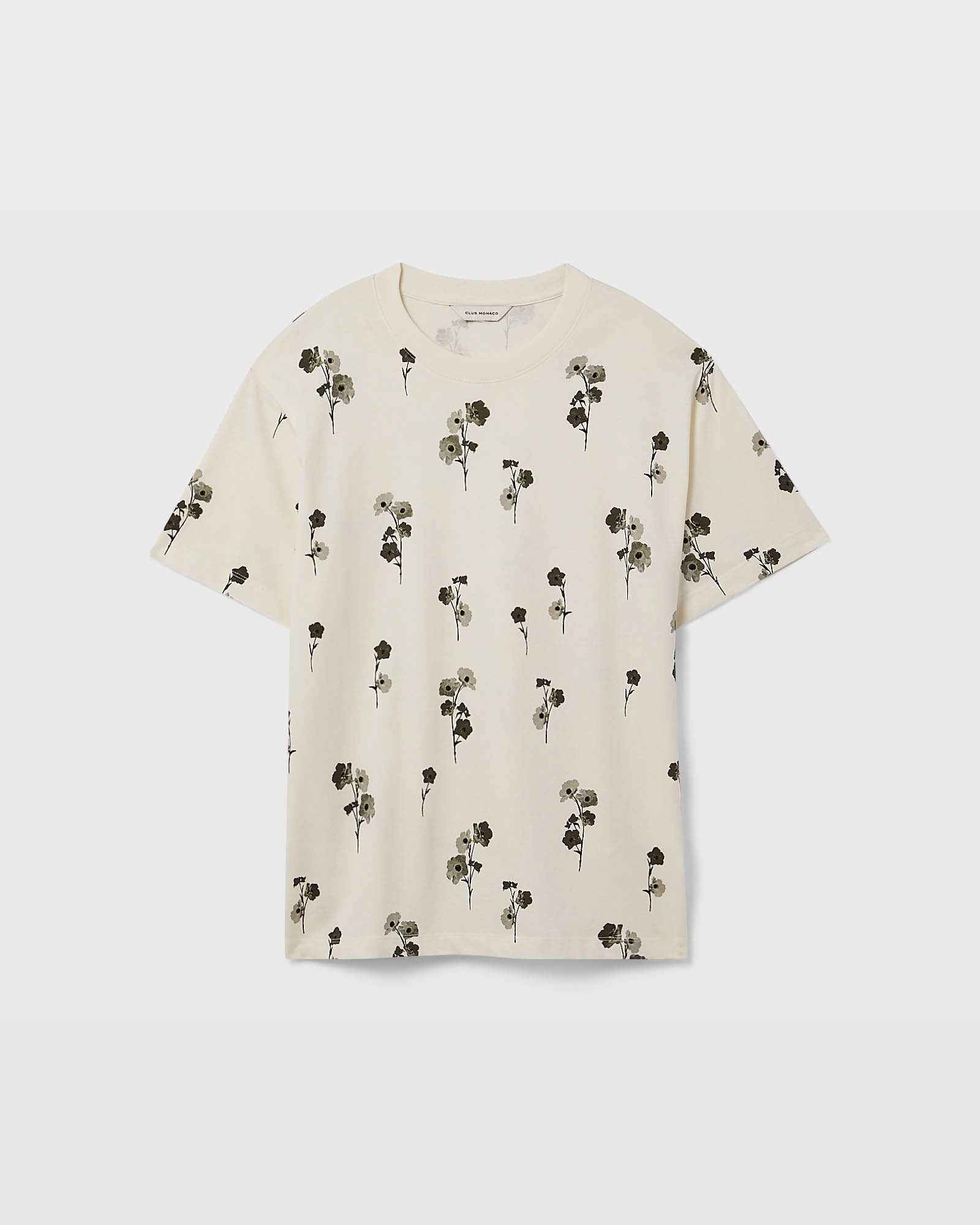CLUB MONACO - T-shirt à fleurs à manches courtes - Blanc