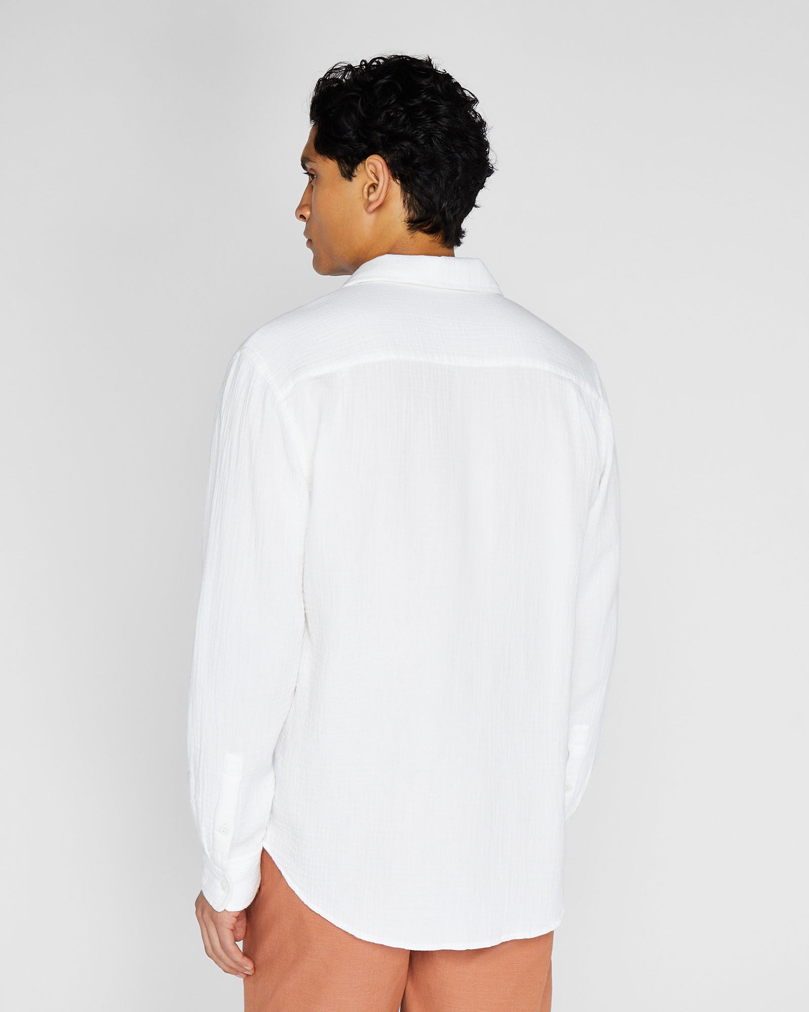 CLUB MONACO - Long-Sleeve Summer Doubleface Shirt - White